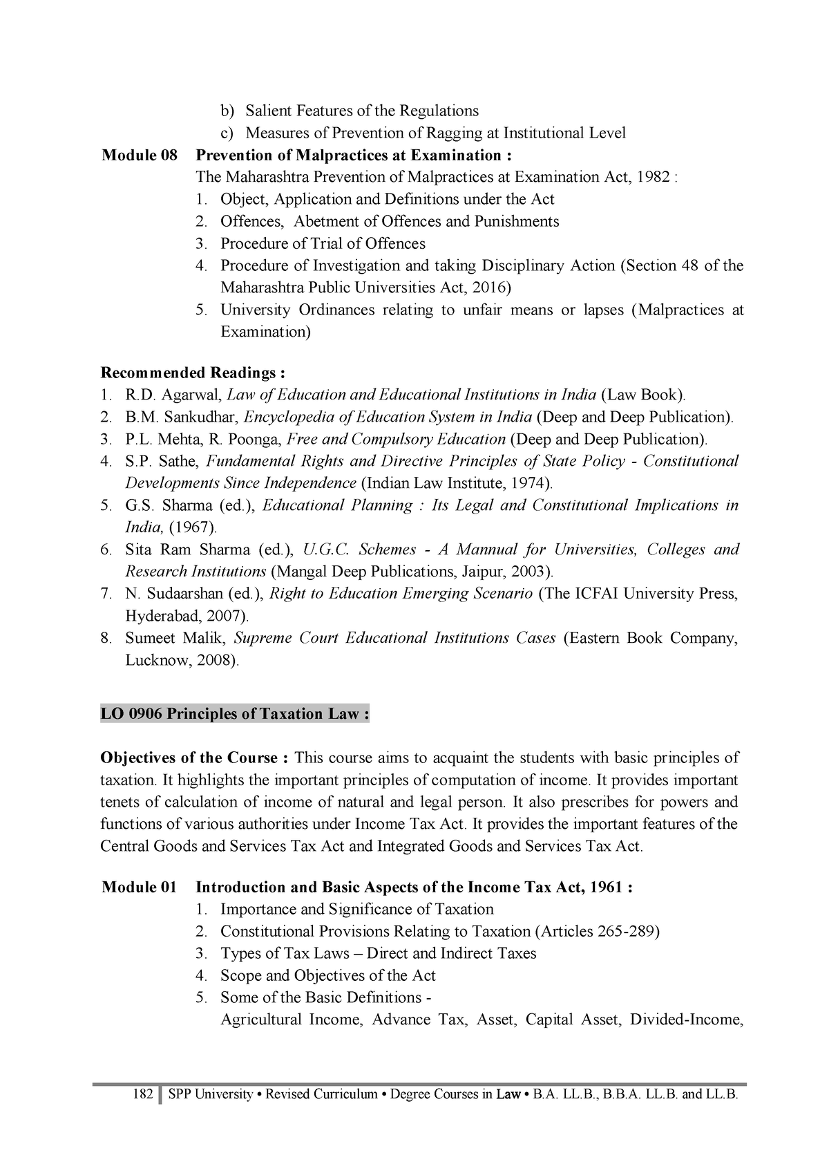 LO 0906 Principles Of Taxation Law - B) Salient Features Of The ...