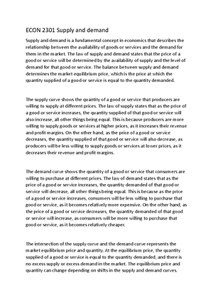 Econ 2301 Consumer And Producer Surplus Econ 2301 Consumer And