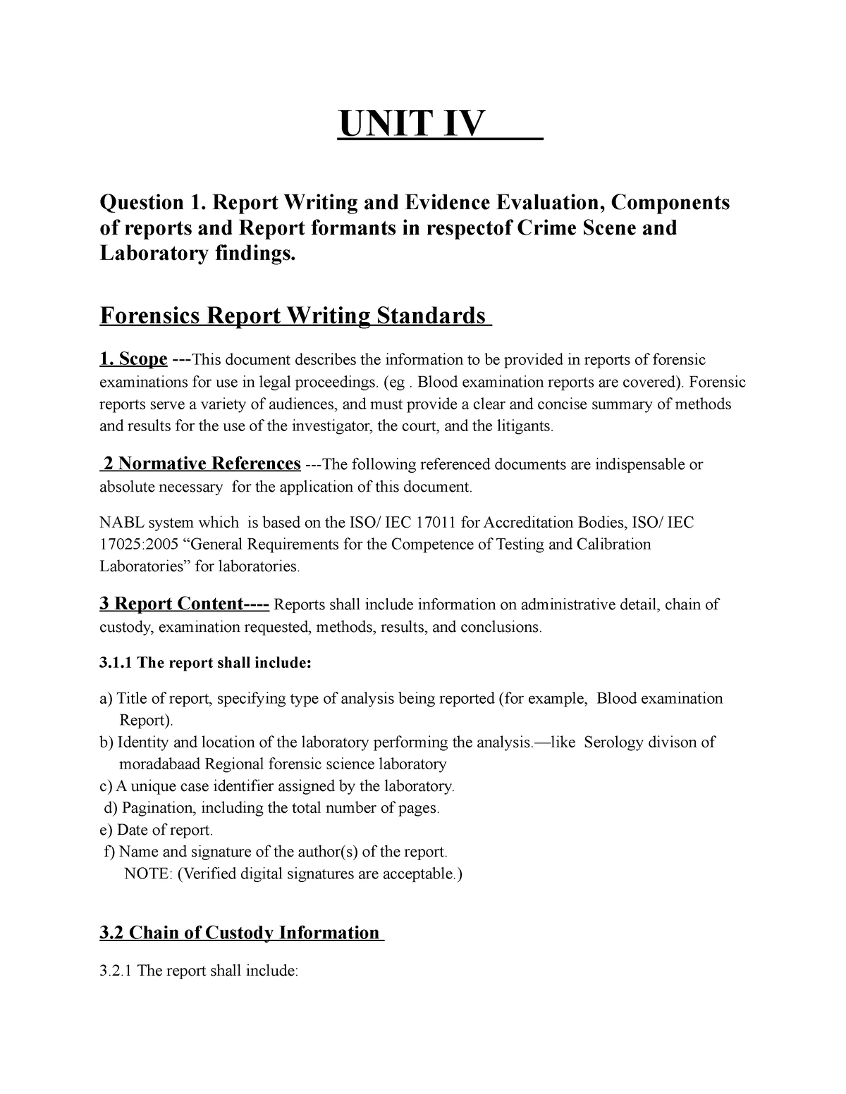 reort-writing-in-forensic-science-unit-iv-question-1-report-writing