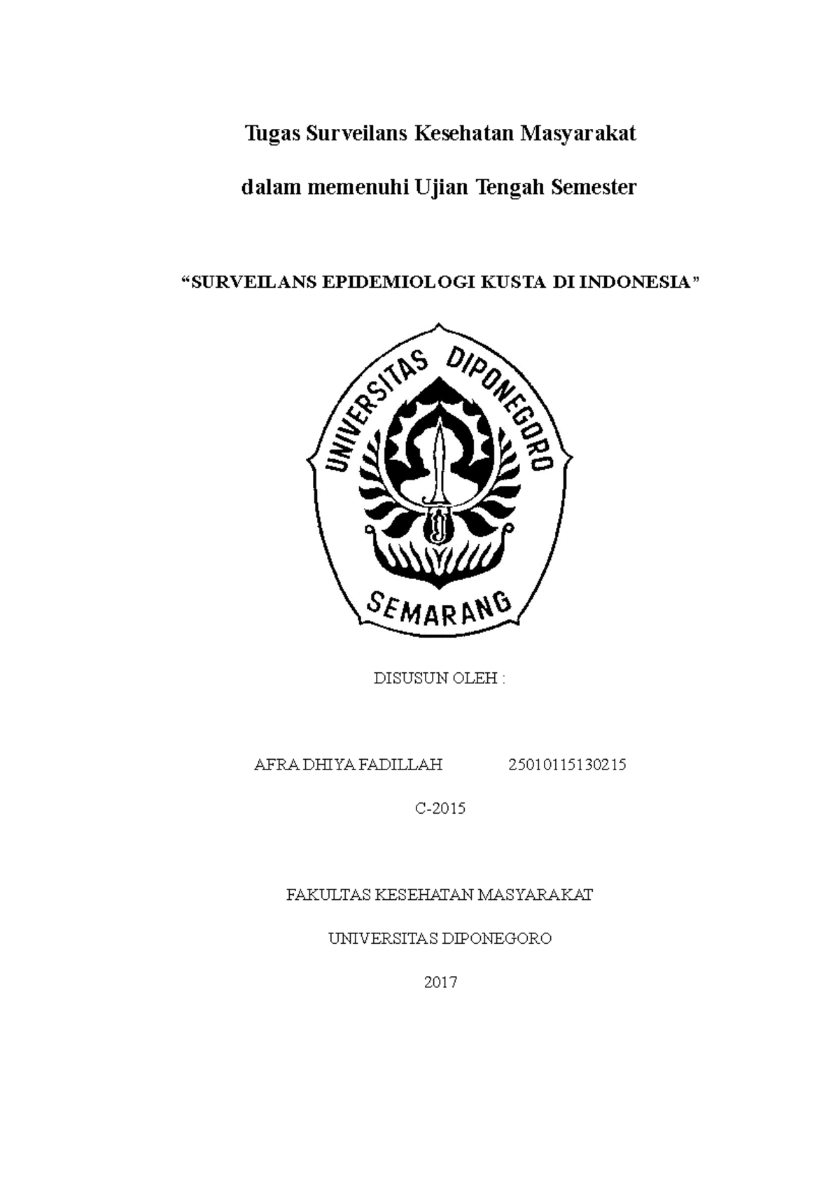 Surveilans Epidemiologi Kusta Di Indonesia - Tugas Surveilans Kesehatan ...