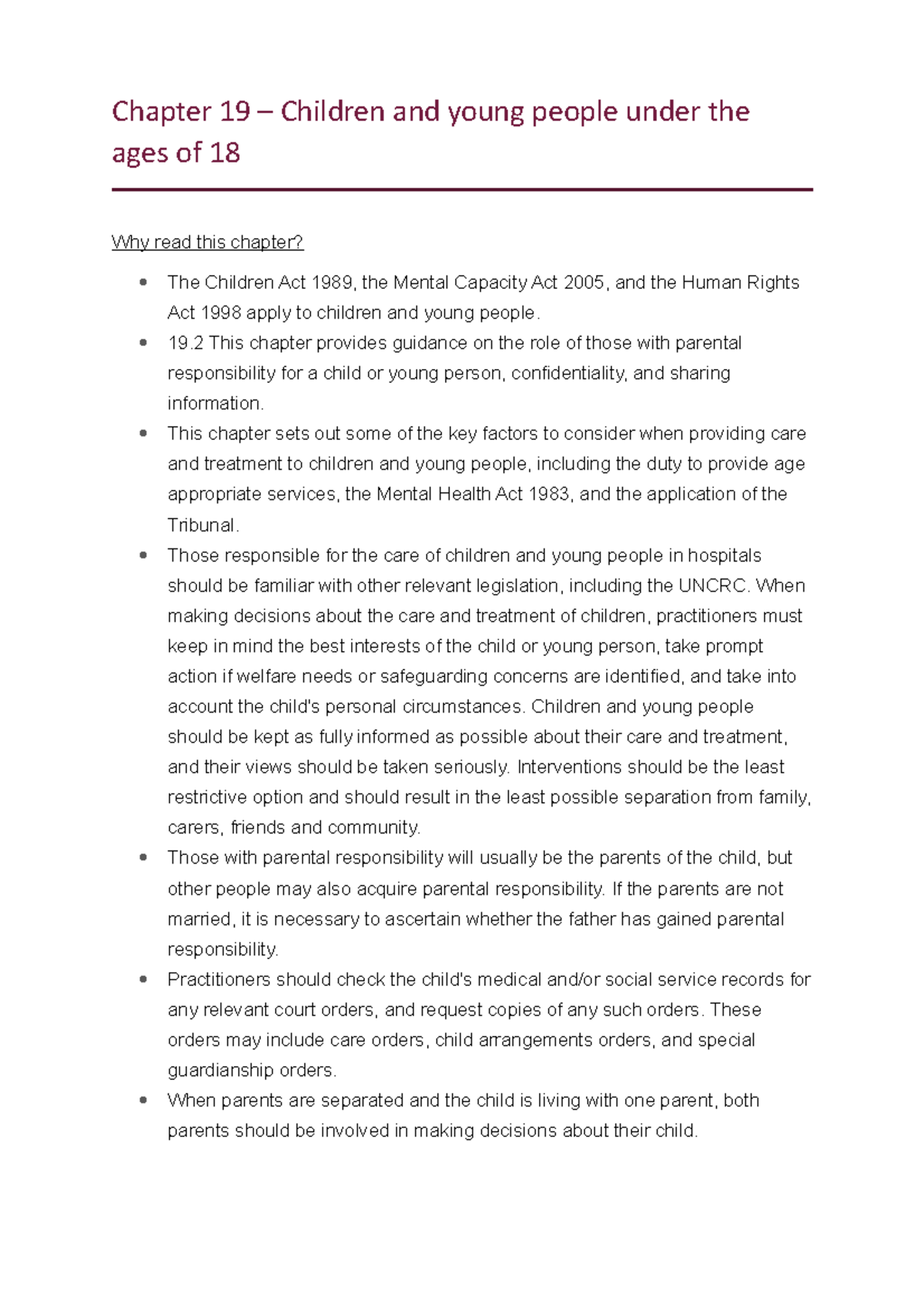 Chapter 19- children and young people under the ages of 18 - Chapter 19 ...