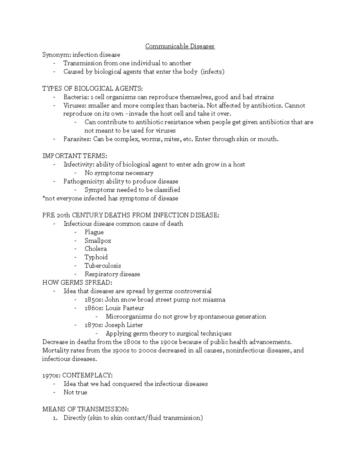 communicable-diseases-notes-communicable-diseases-synonym-infection