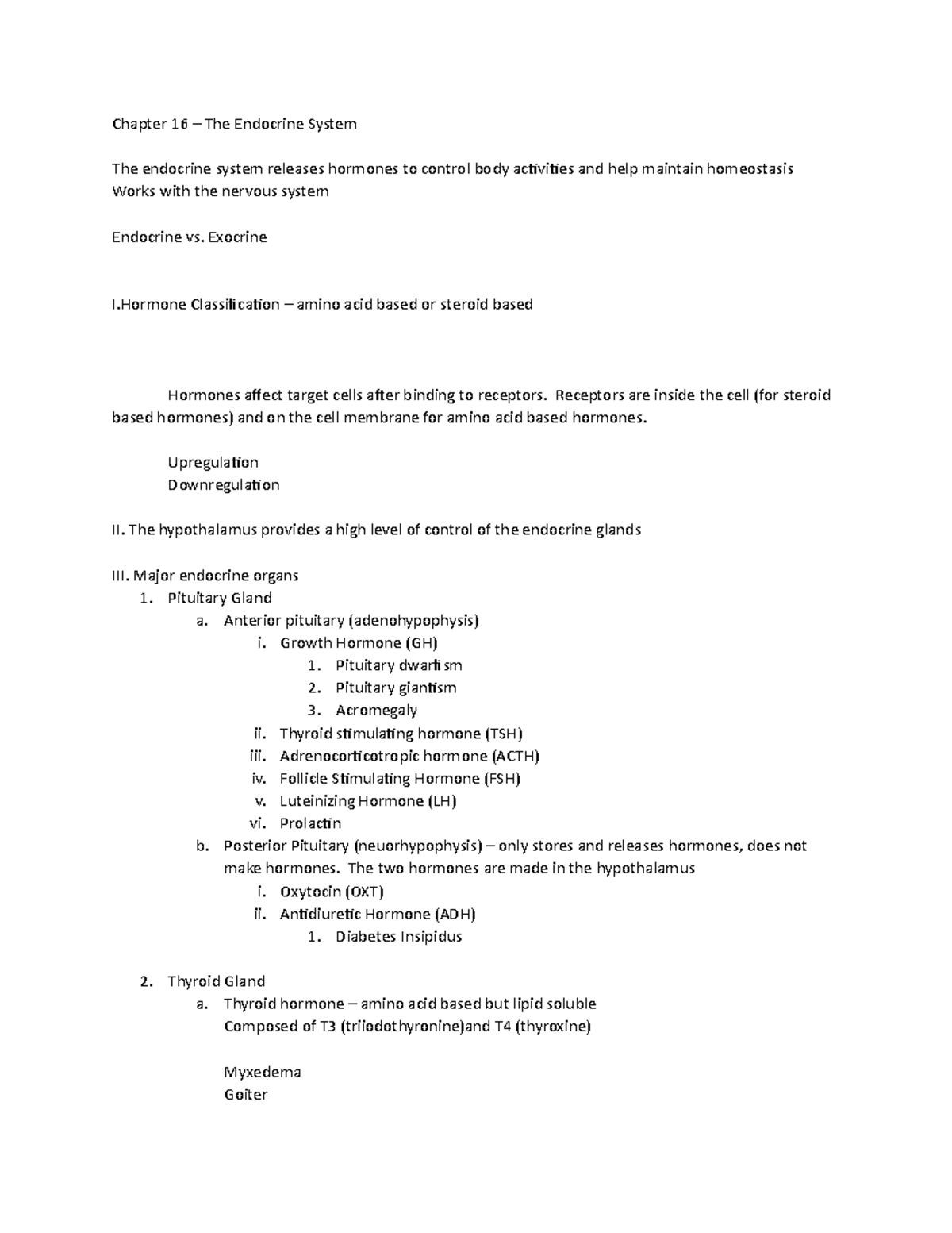 Endocrine System - Chapter 16 – The Endocrine System The Endocrine ...