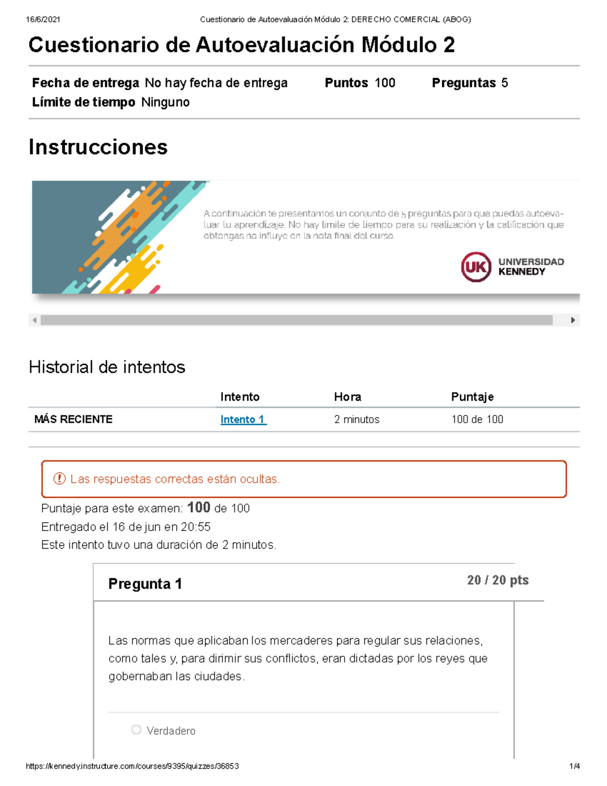 Cuestionario De Autoevaluación Módulo 2 Derecho Comercial (ABOG ...