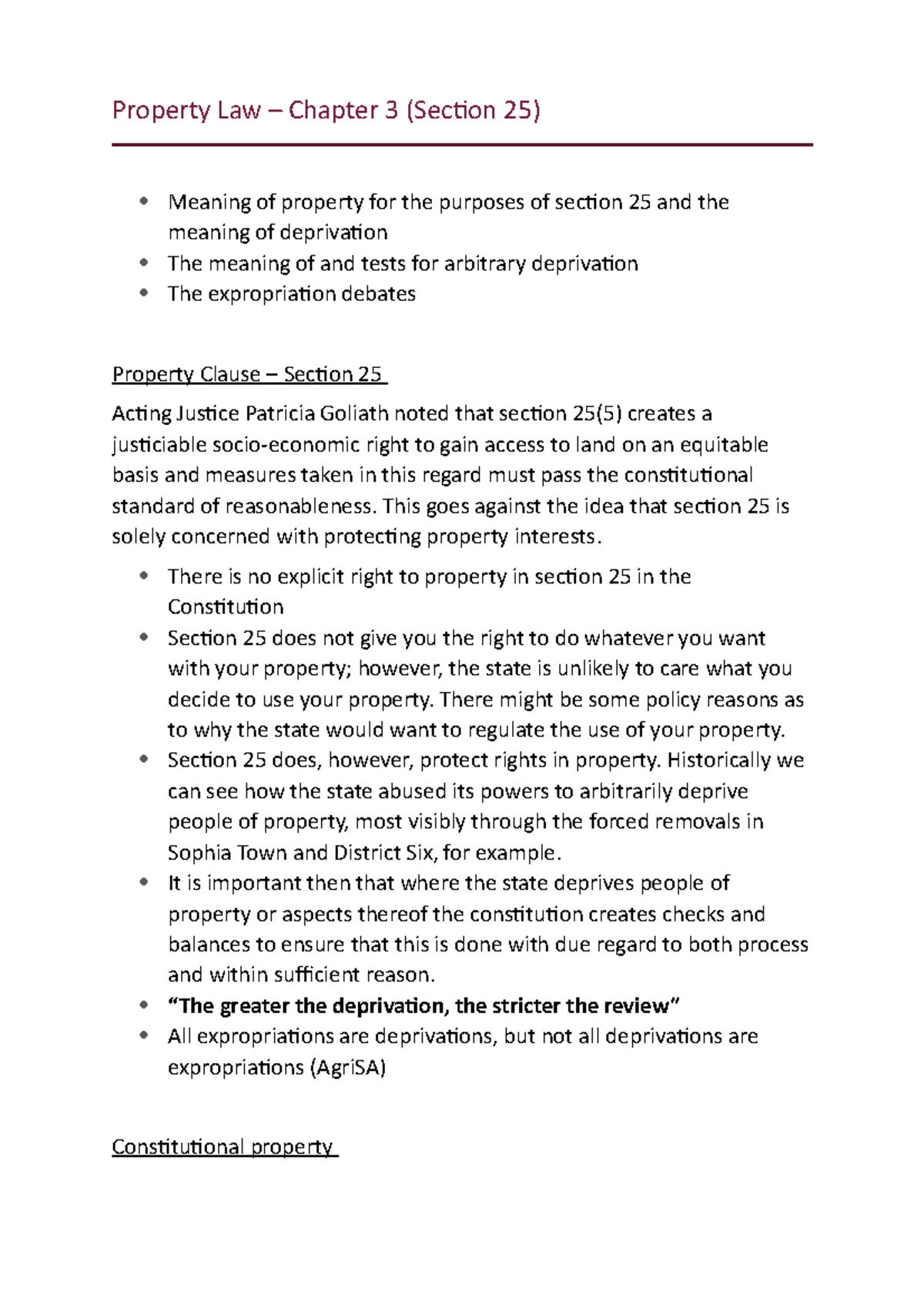 Property Law Chapter 3 Property Law Chapter 3 (Section 25) Meaning
