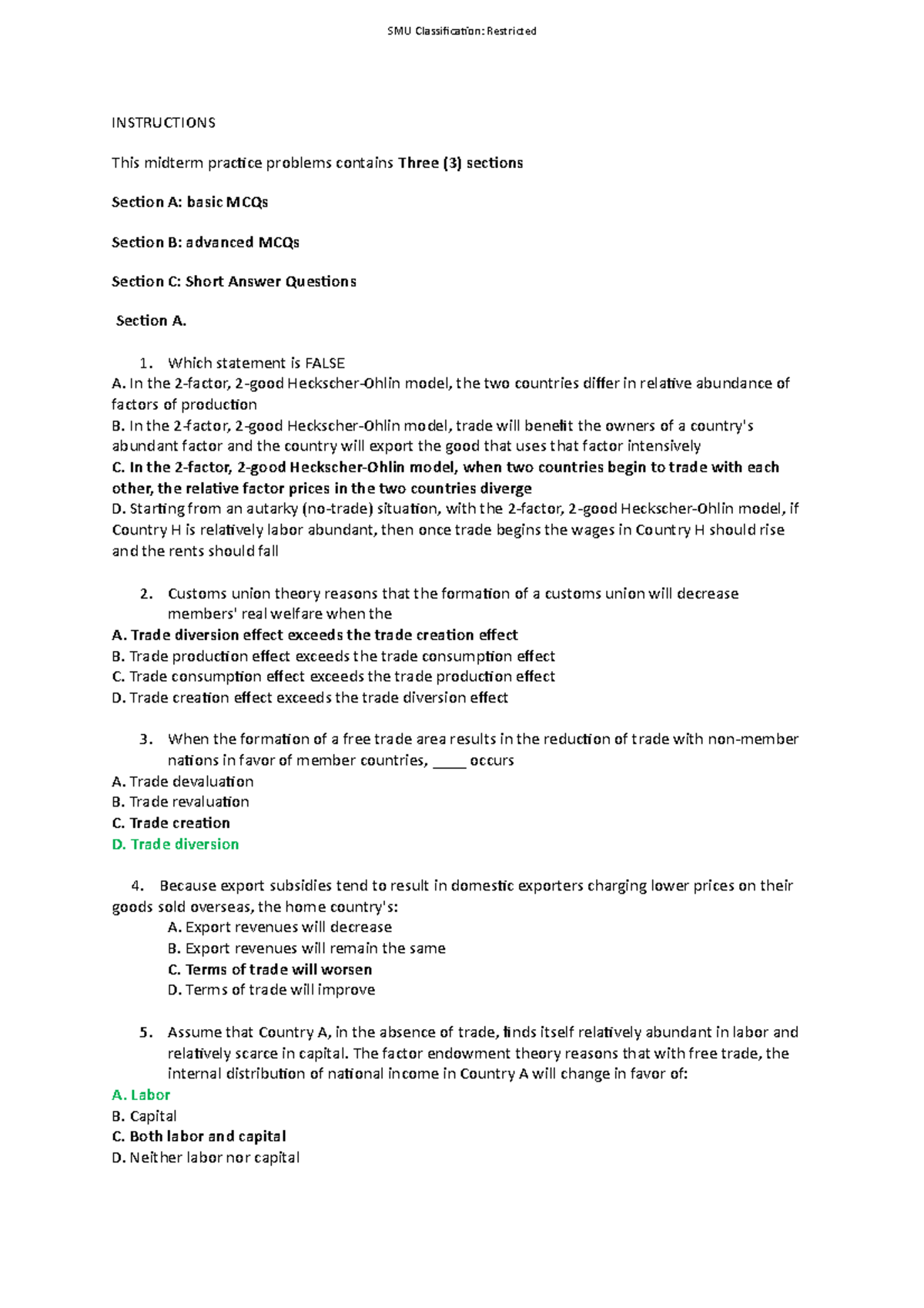 Midterm Practice Problem - Sample for you to try - EC4880A - NUS - StuDocu