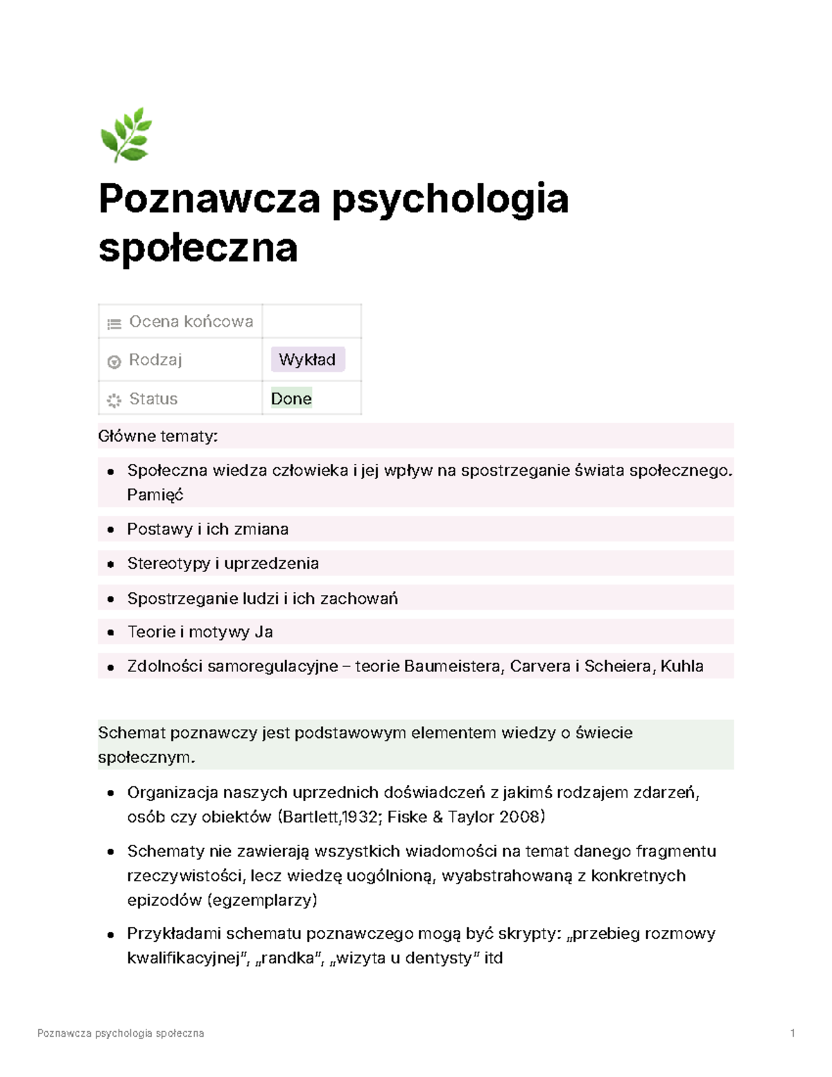 Poznawcza Psychologia Spoeczna - 🌿 Poznawcza Psychologia Społeczna ...