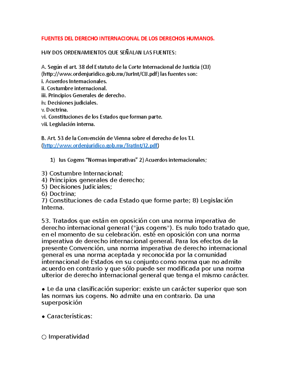 Fuentes DEL Derecho Internacional DE LOS Derechos Humanos - FUENTES DEL ...