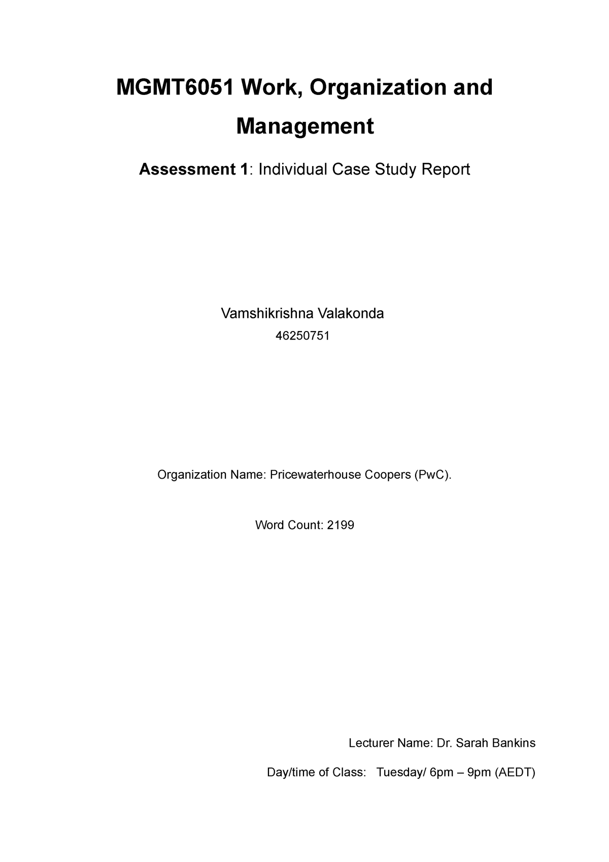 individual case study report