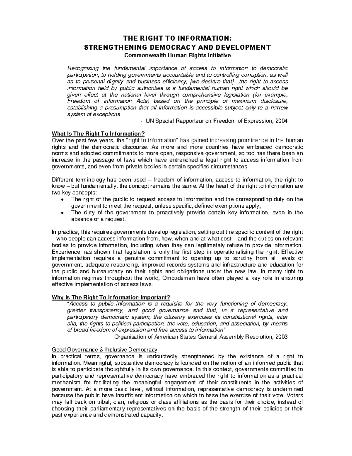 RTI Paper - 2005 Ombuds Conf - THE RIGHT TO INFORMATION: STRENGTHENING ...
