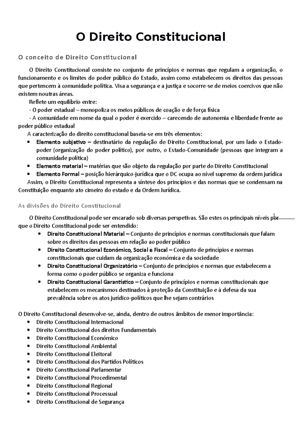 O Direito Constitucional - Sebenta - O Direito Constitucional O ...