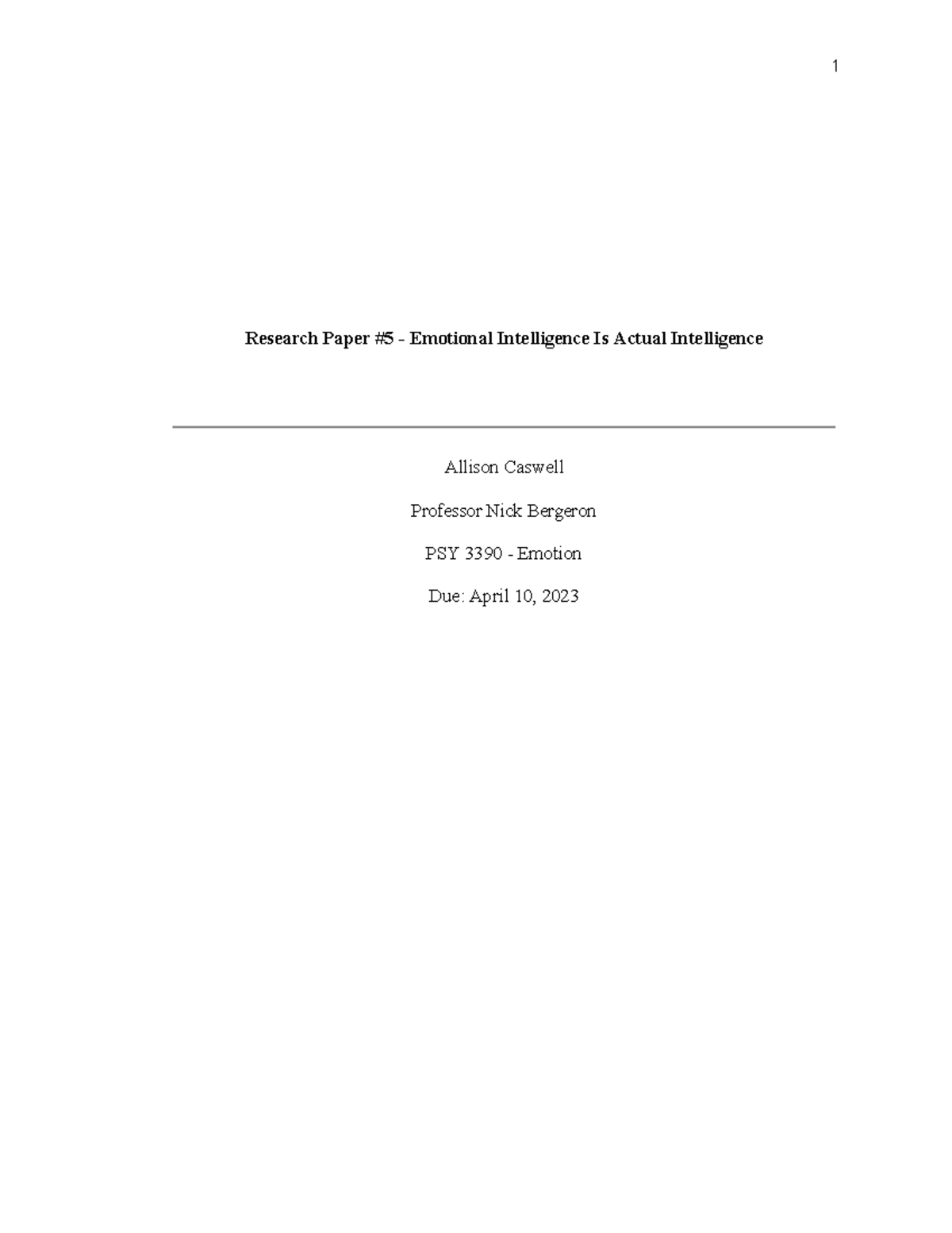 emotional intelligence research papers