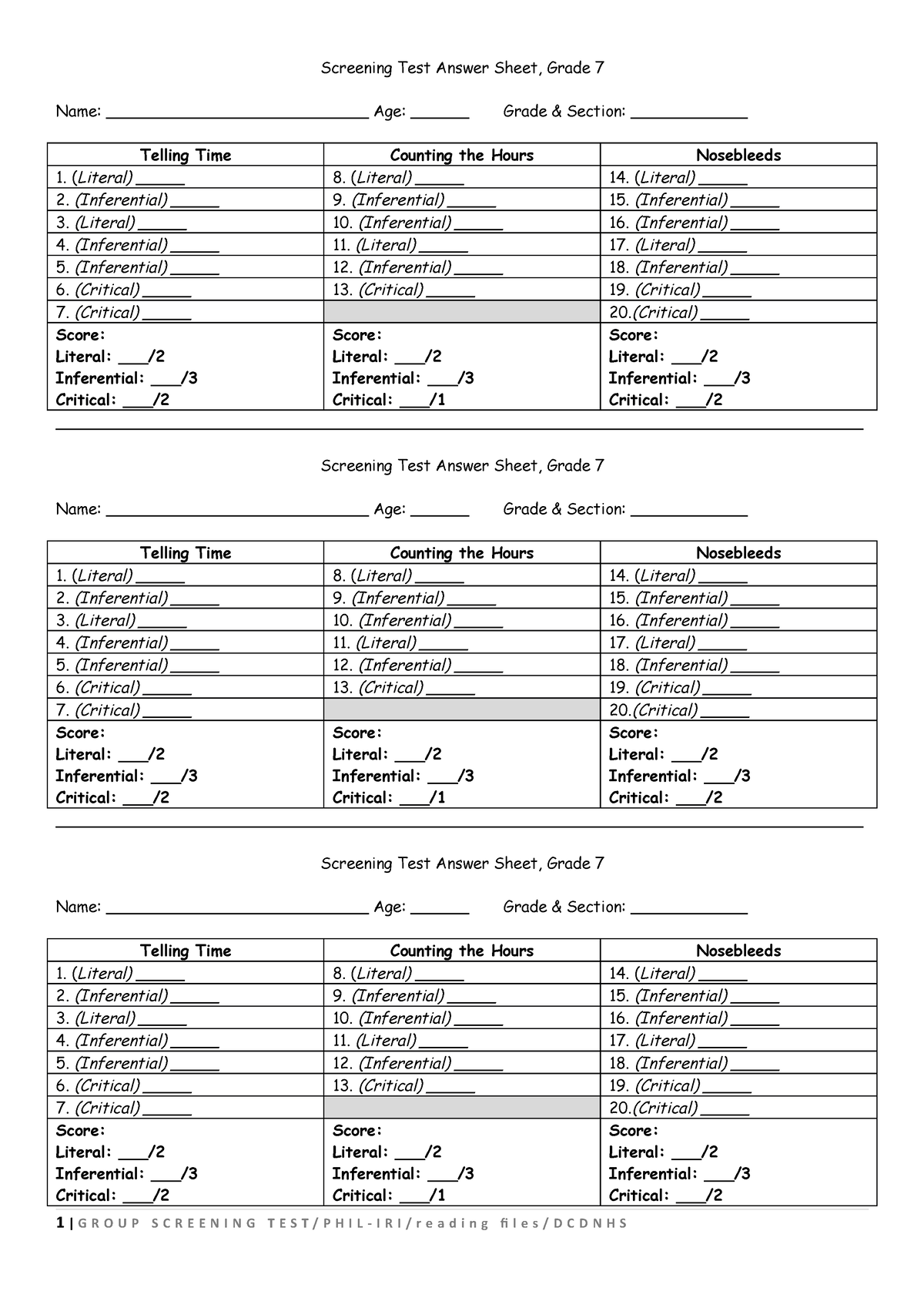 gst-answer-sheet-screening-test-answer-sheet-grade-7-name