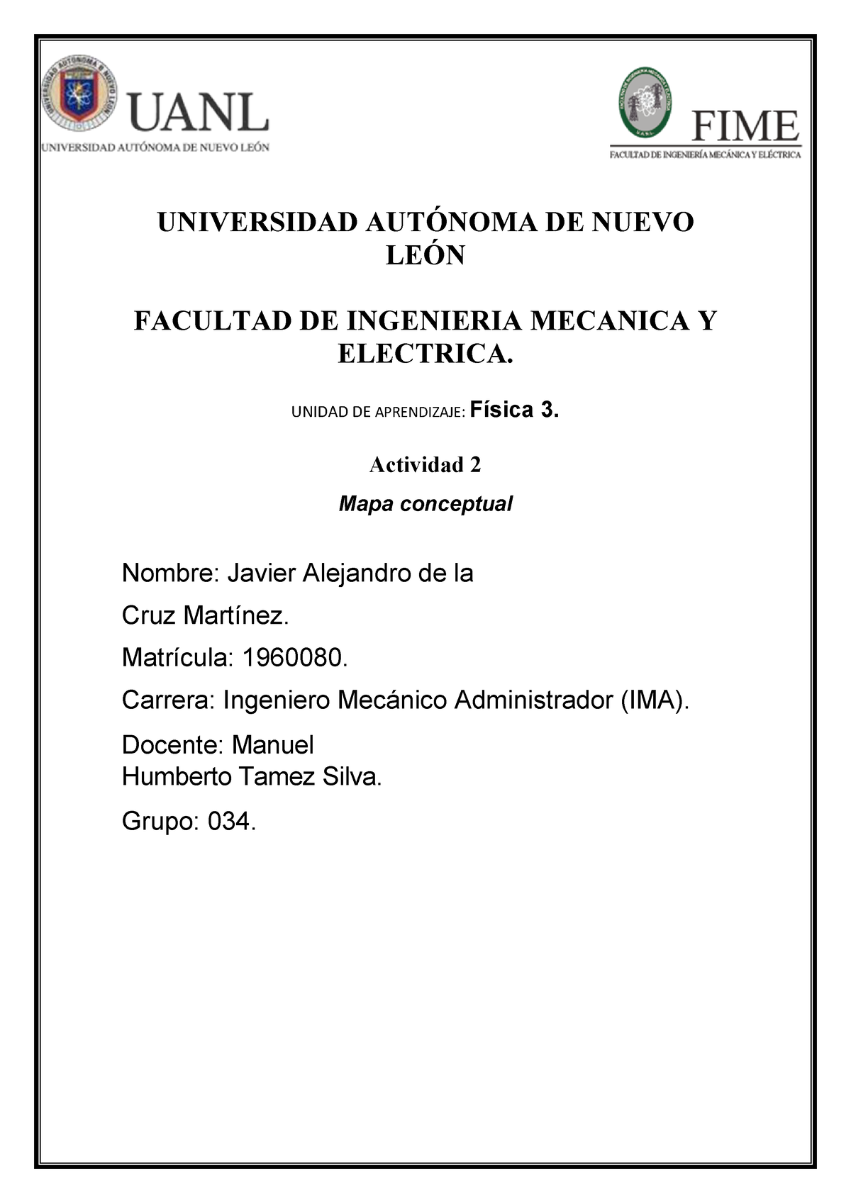 Actividad 2. Mapa Conceptual-1960080 - UNIVERSIDAD AUTÓNOMA DE NUEVO ...