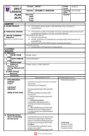 Assure Model - Lesson plan - Activity 5: Lesson Planning using ASSURE ...