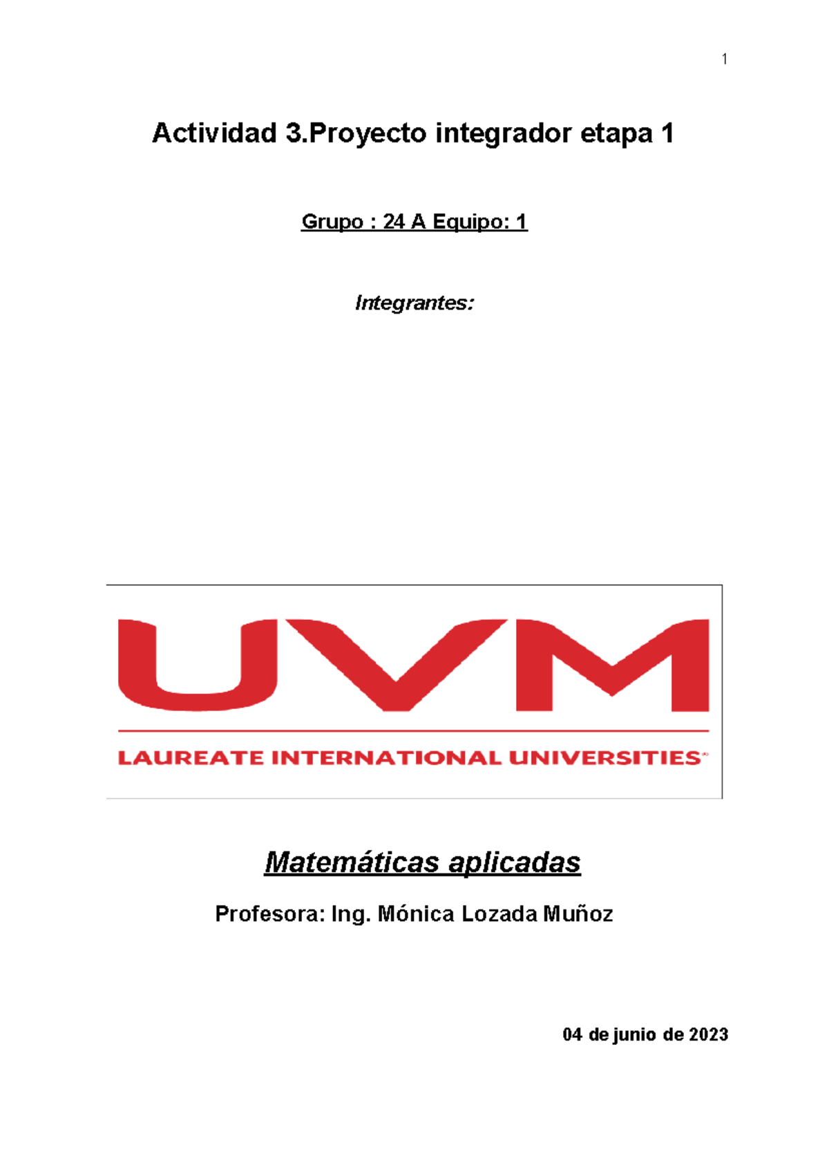 A3 GR24EQ01 - Proyecto Integrador Etapa 1 - Actividad 3 Integrador ...