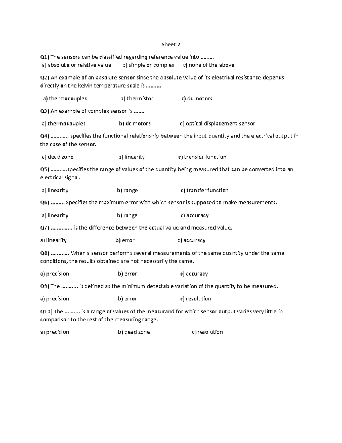 Sec2 AI asssignment of sensors Sheet 2 Q1) The sensors can be