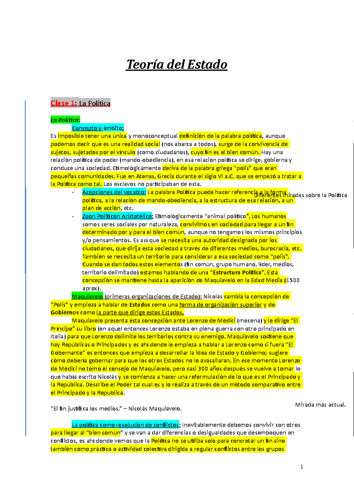 Resumen Estado Y Sociedad 1er Parcial - Teoría Del Estado Clase 1: La ...