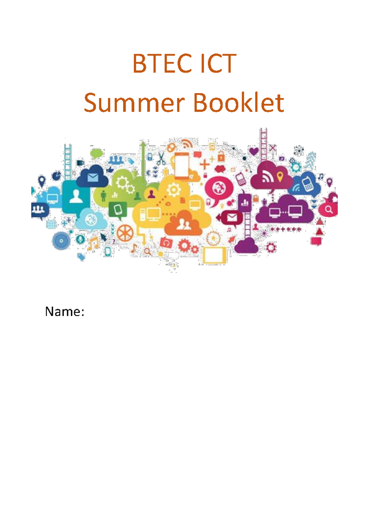 ICT-BTEC-Assignment-Sept 2024 - BTEC ICT Summer Booklet Name: Book ...