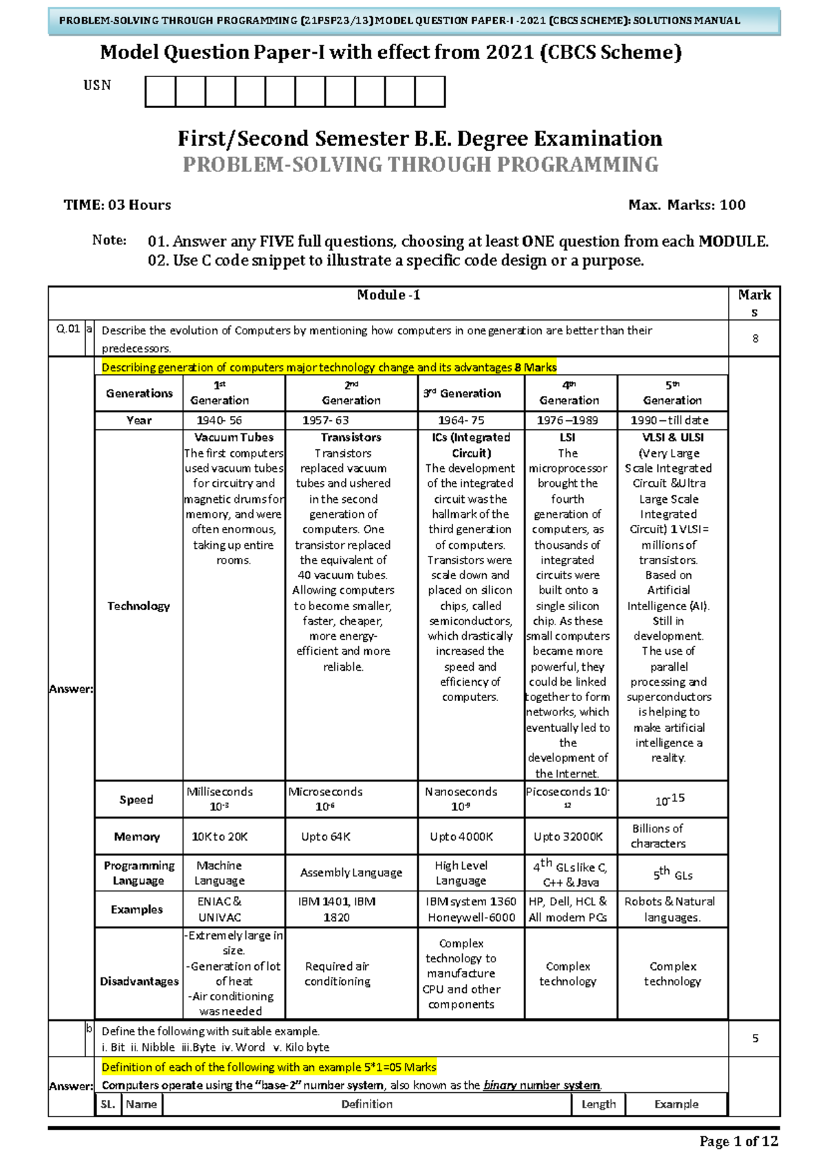 DOC20220920WA0006 Solution of model paper 1 of psp of vtu Model