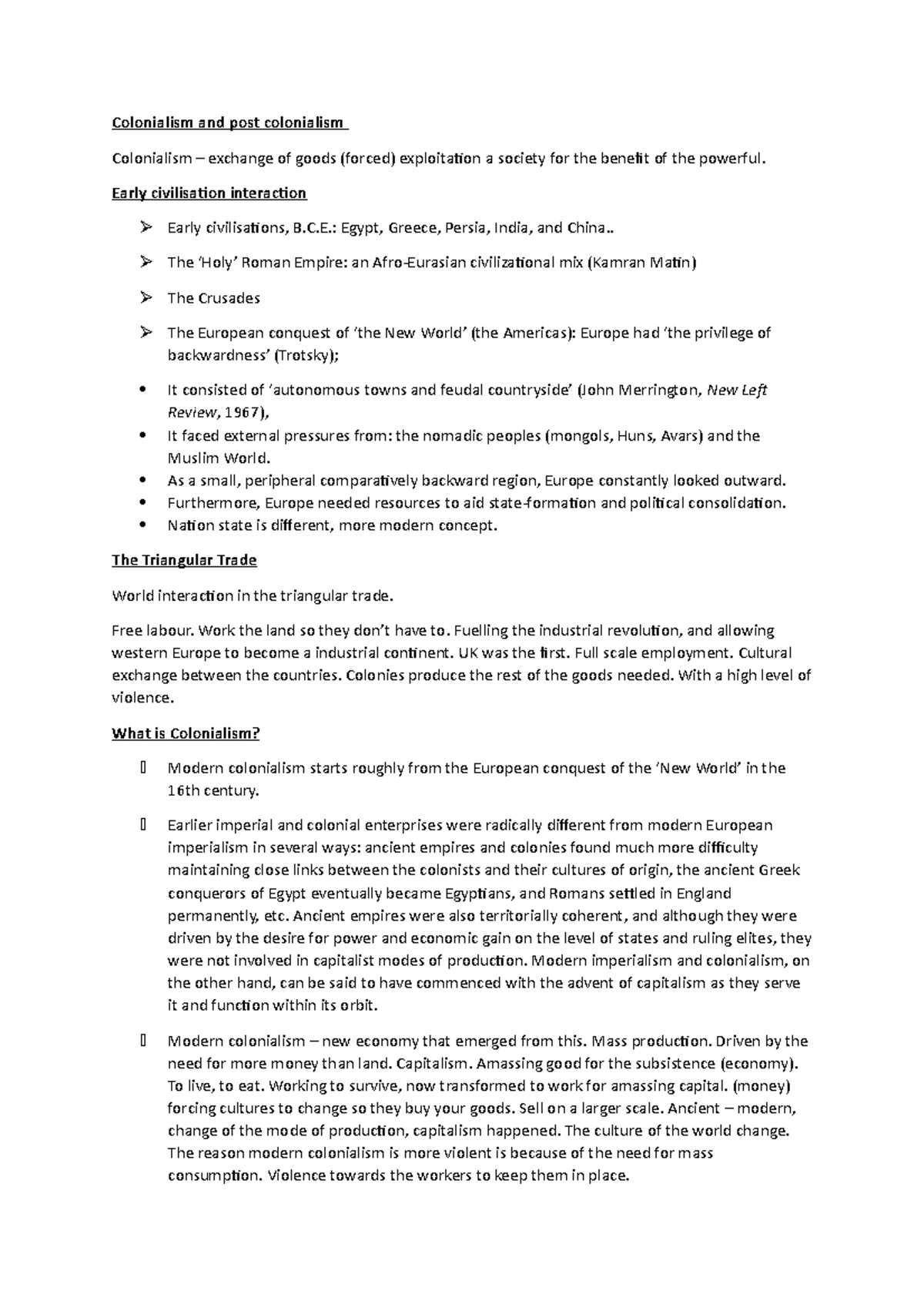 Lecture Colonialism and post colonialism - Colonialism and post ...