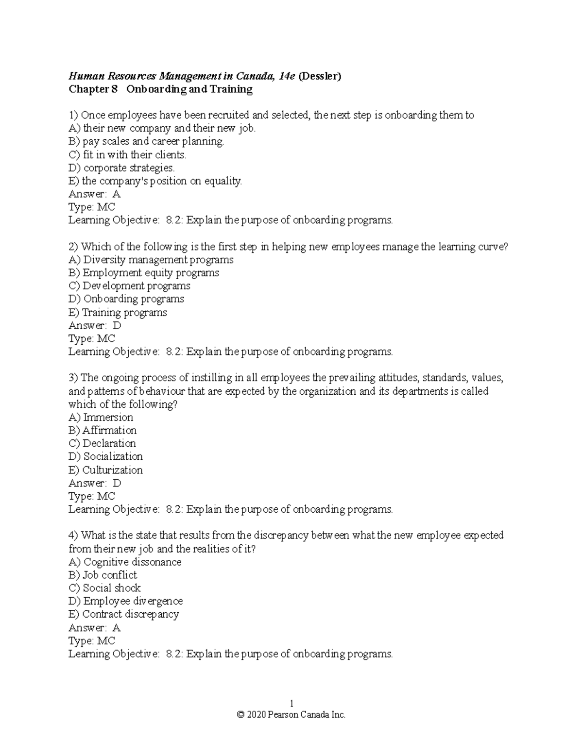 08 Dess Hrm14Ce Tb Ch08 - Practice Paper - Human Resources Management ...