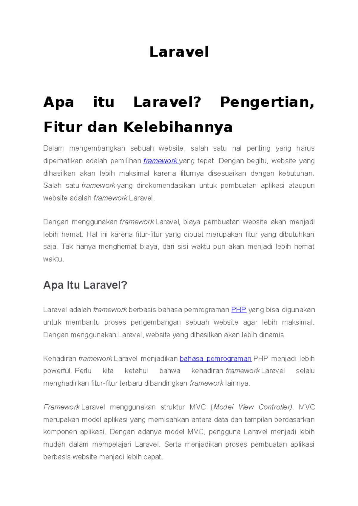 Laravel - Dengan Begitu, Website Yang Dihasilkan Akan Lebih Maksimal ...