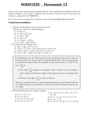 Tutorial problems 13 - Antiderivatives