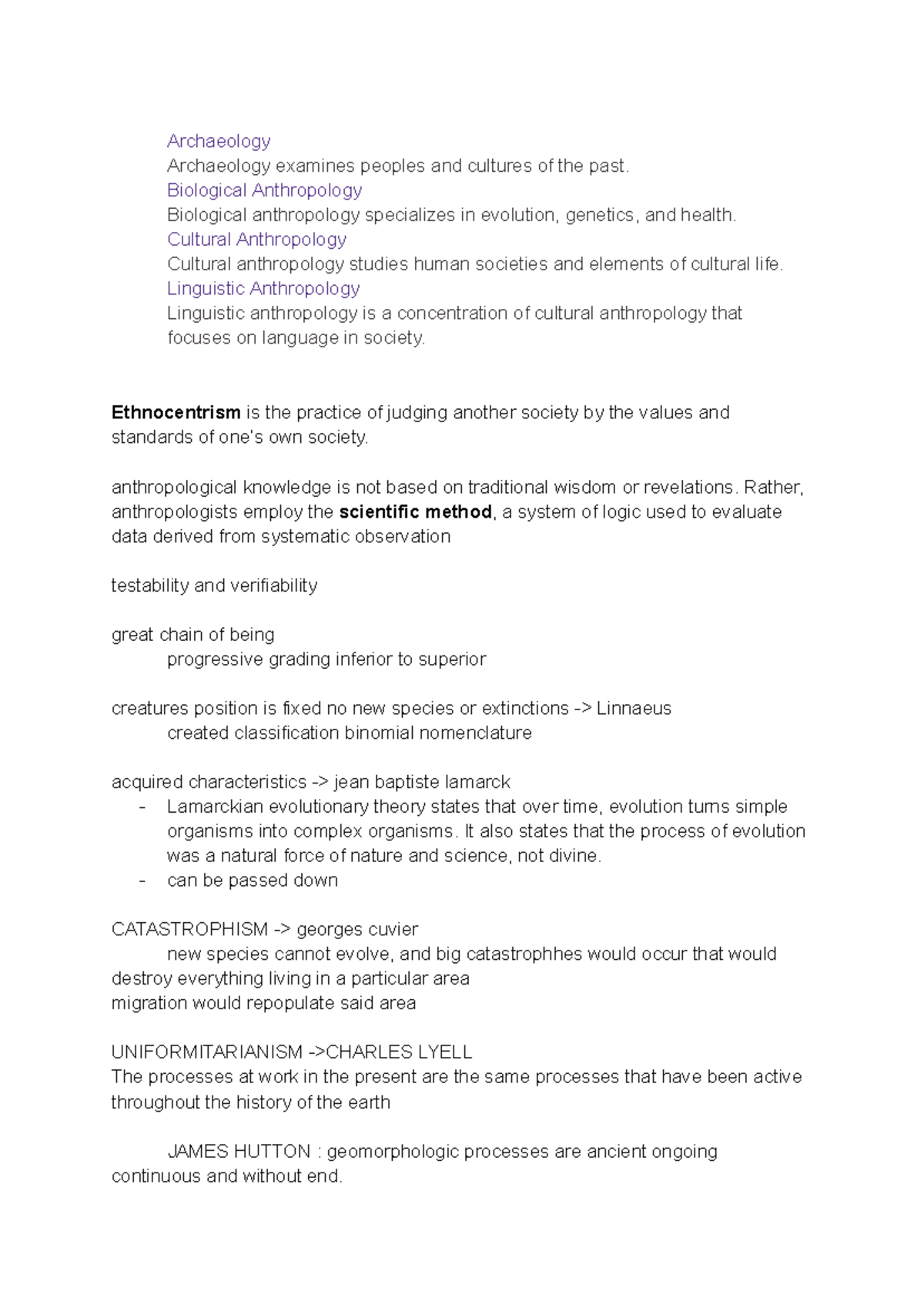 Notes for Exam 1 - Archaeology Archaeology examines peoples and ...