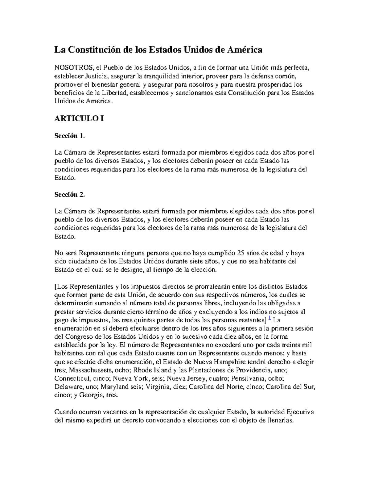 Constitucion USA - Informe - La Constitución de los Estados Unidos de ...