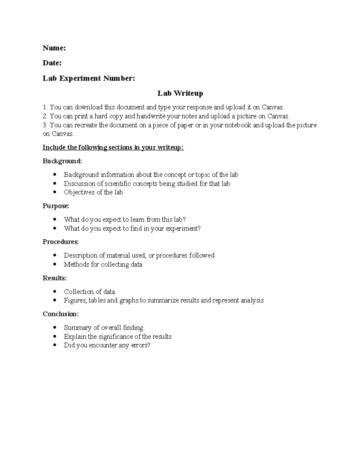 Biol 10 - Lab Writeup - Grade: A - Name: Date: Lab Experiment Number ...