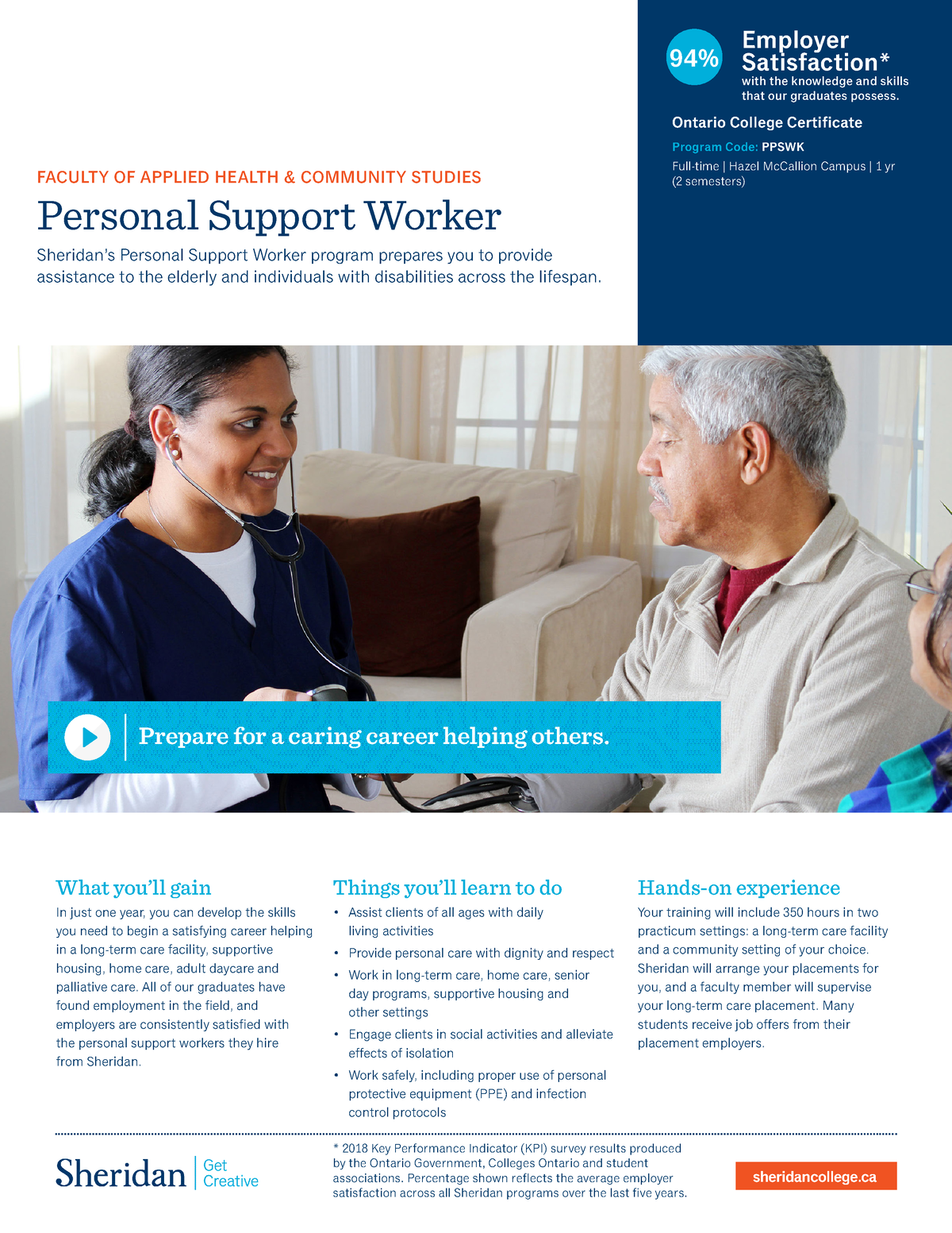 Personal-support-worker en - sheridancollege FACULTY OF APPLIED HEALTH  & COMMUNITY STUDIES - Studocu