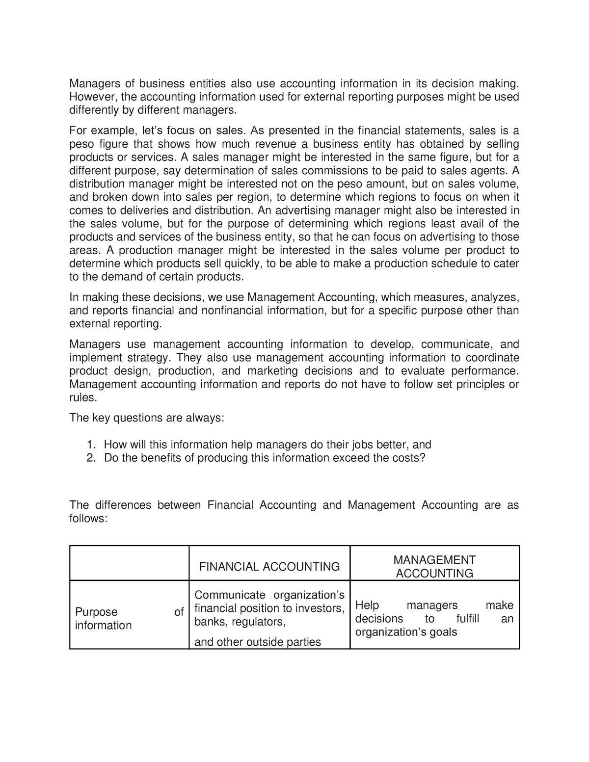 Introduction to Cost Accounting - Marketing Management - PUP - Studocu