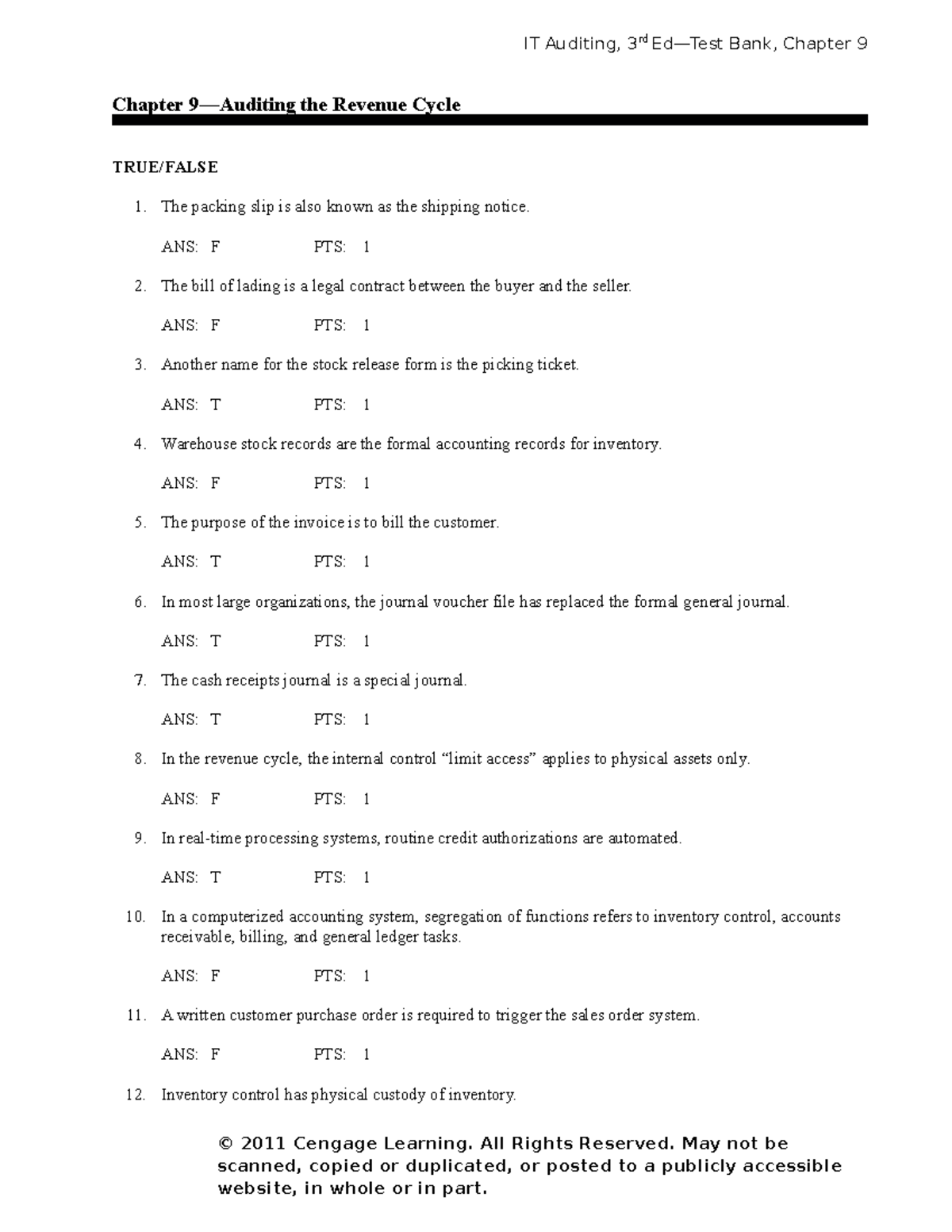 Pdfcoffee - Lecture notes for Auditing - Chapter 9—Auditing the Revenue ...