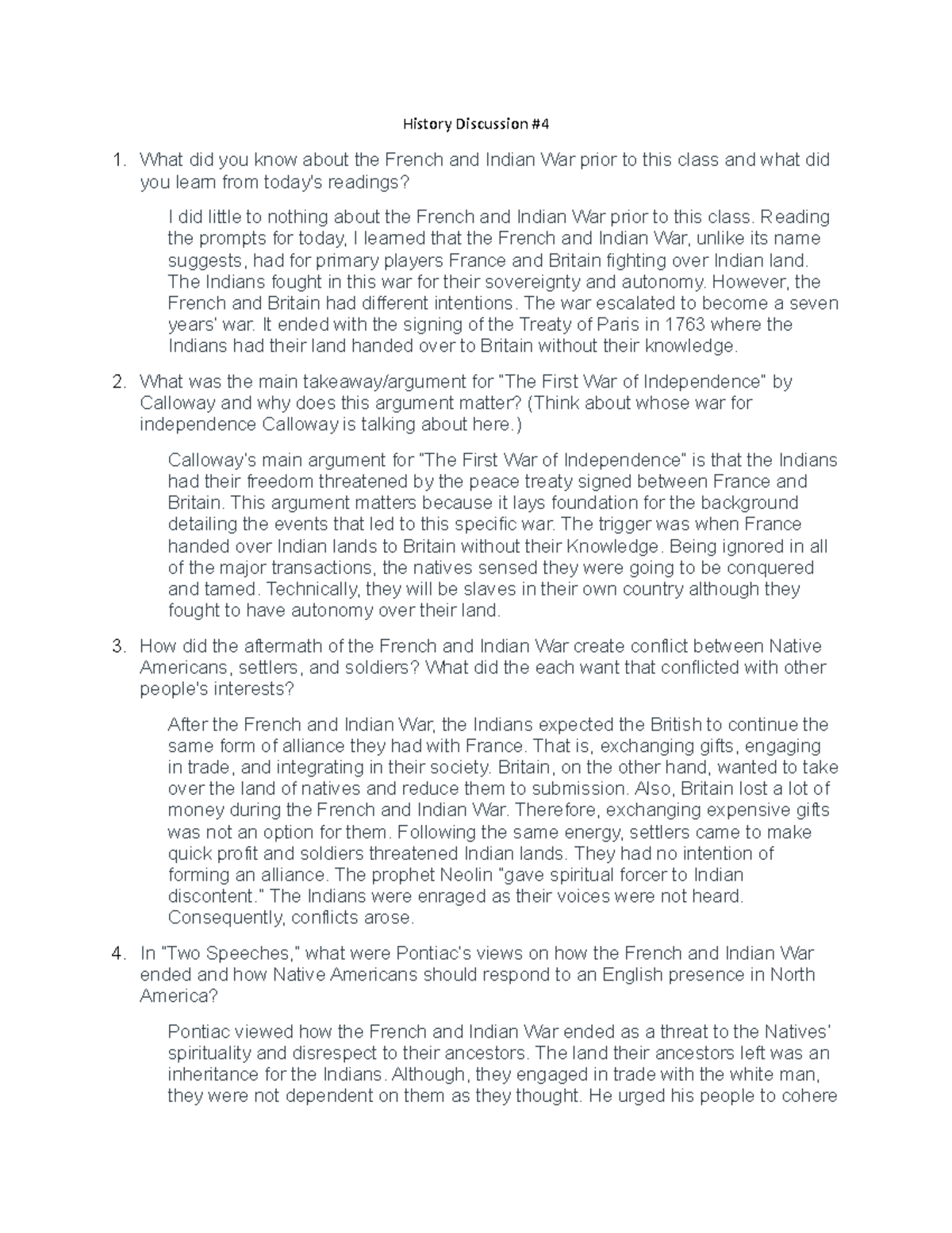 History Discussion #4 - Reading the prompts for today, I learned that ...