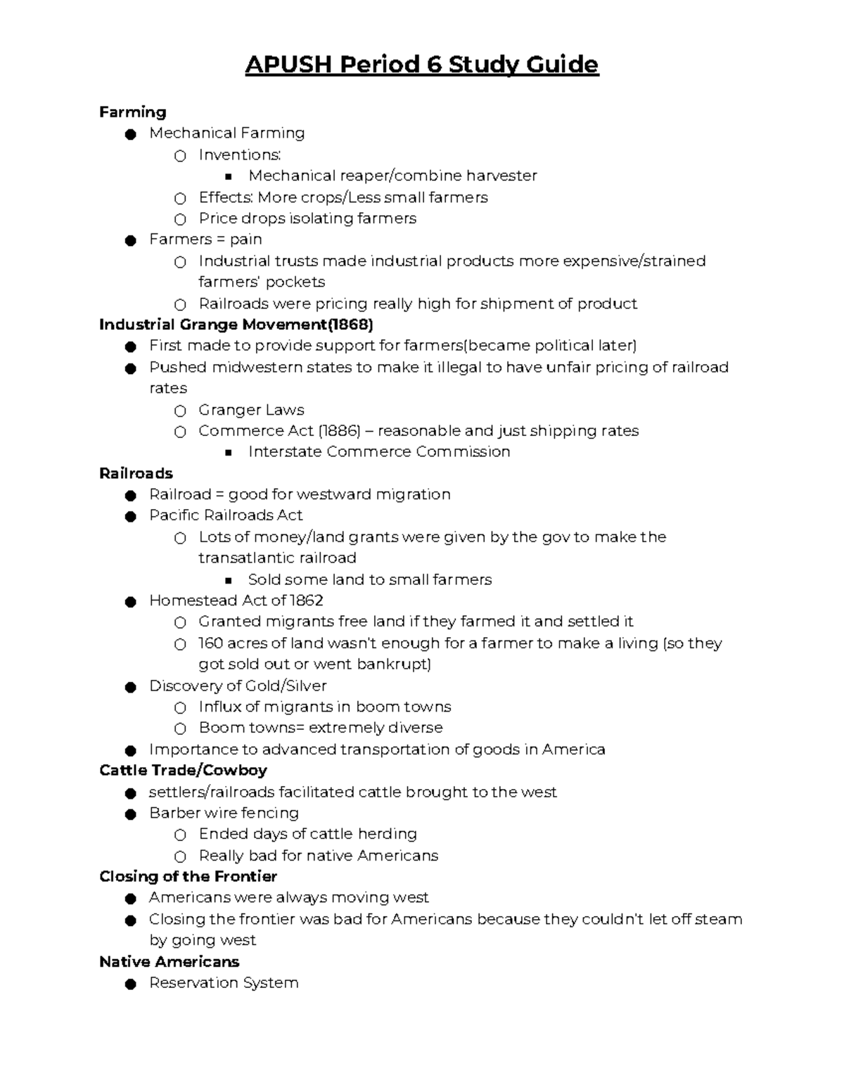 Apush Period 6 Study Guide Farming Mechanical Farming Inventions