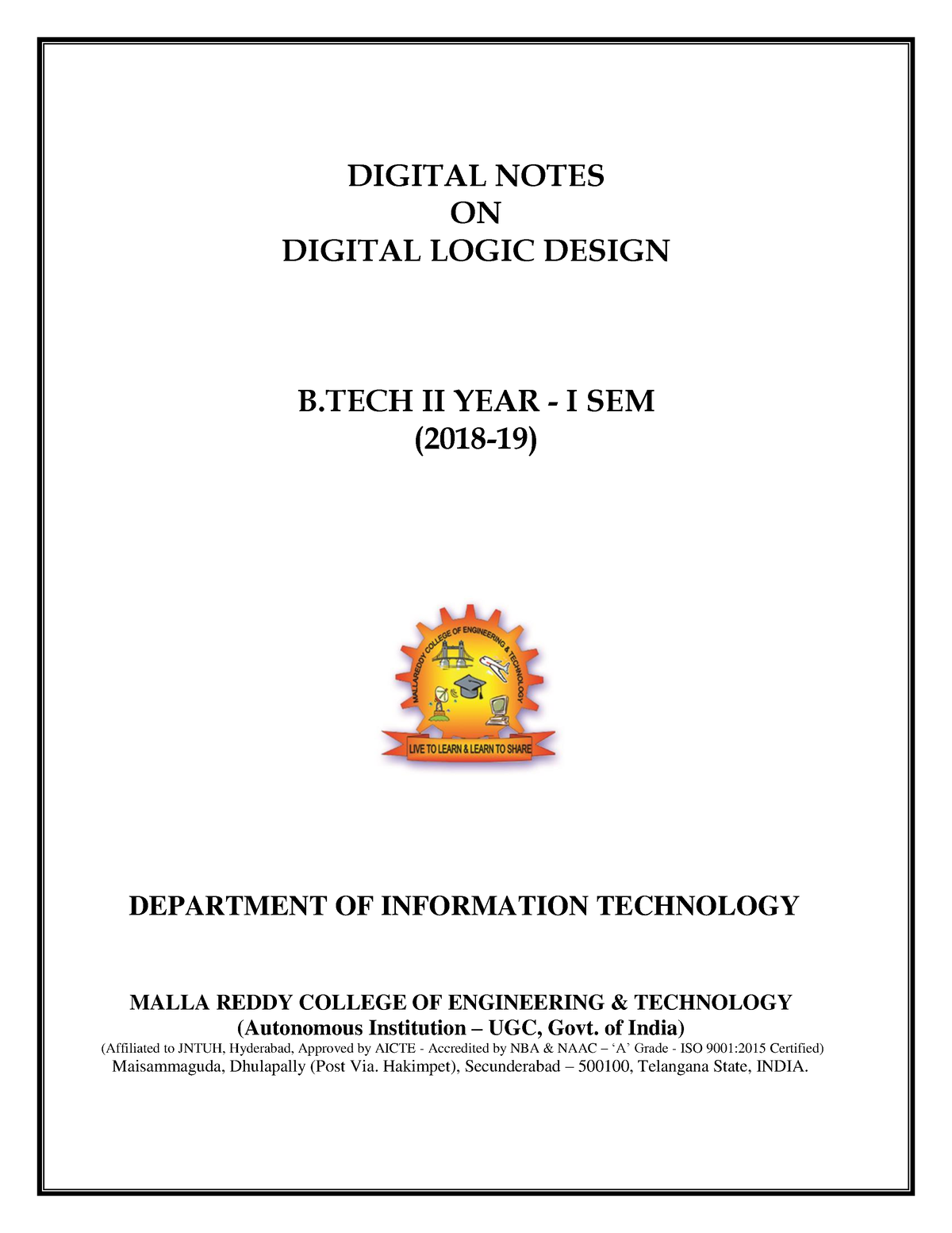 Digital Logic Design (R17A0461) - Basic Electrical Engineering - AKTU ...