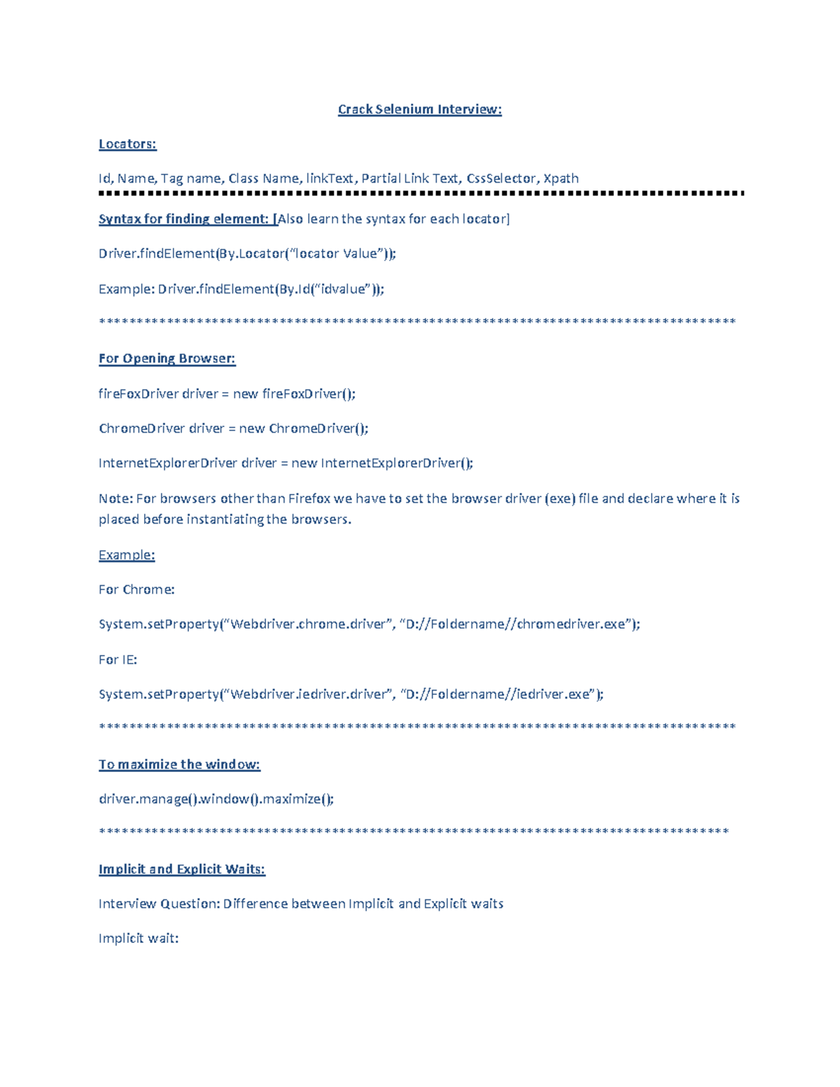 Selenium interview questions and answers - Crack Selenium Interview ...