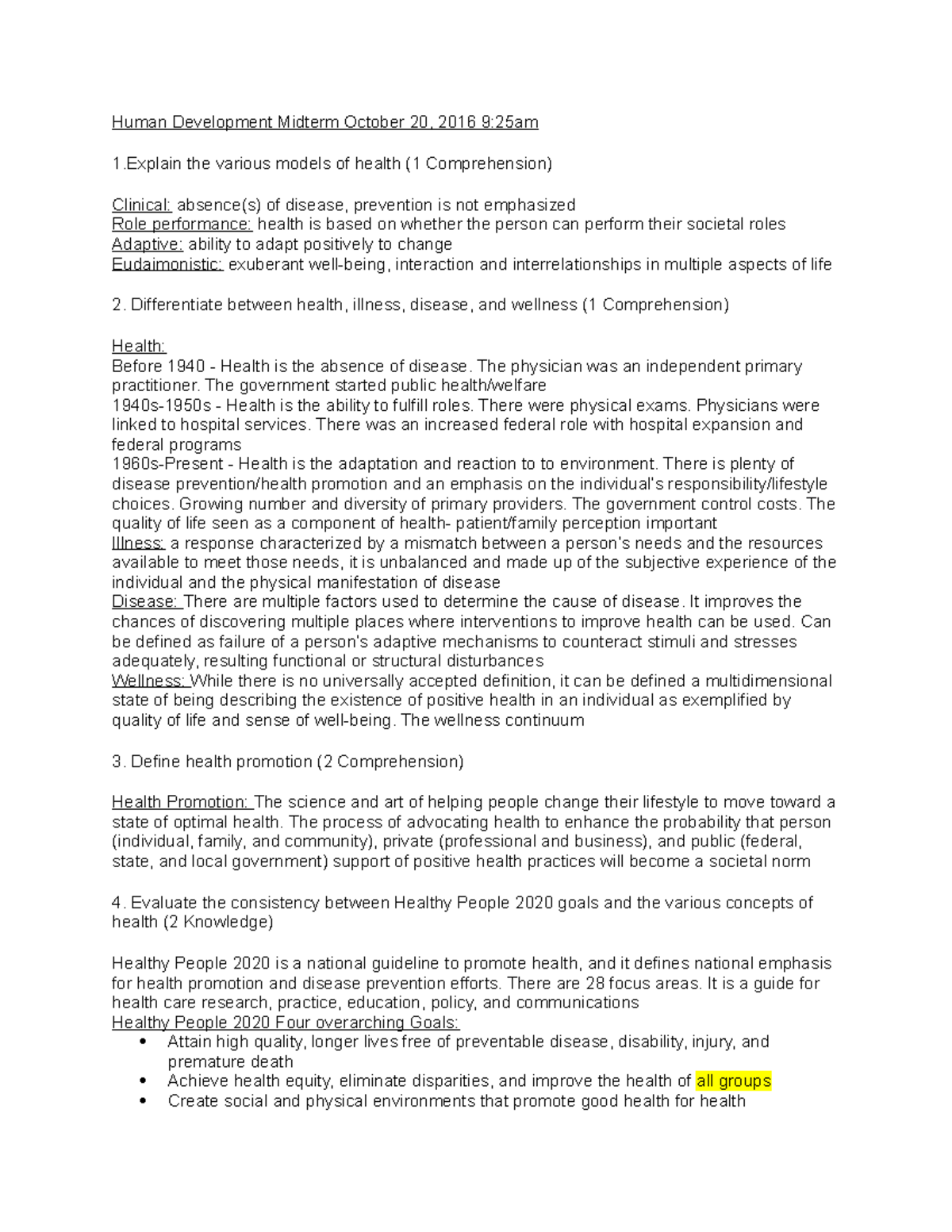 Human Dev Study Guide - Lecture notes Exam 2 - Human Development ...