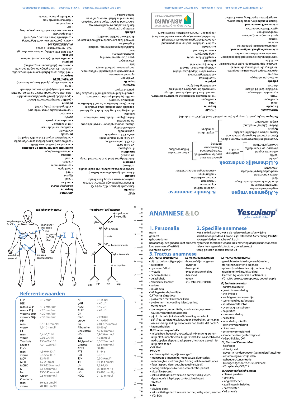 Anamnese En Lichamelijk Onderzoek - 14 13 12 11 10 &lt; 200 U/l &lt ...
