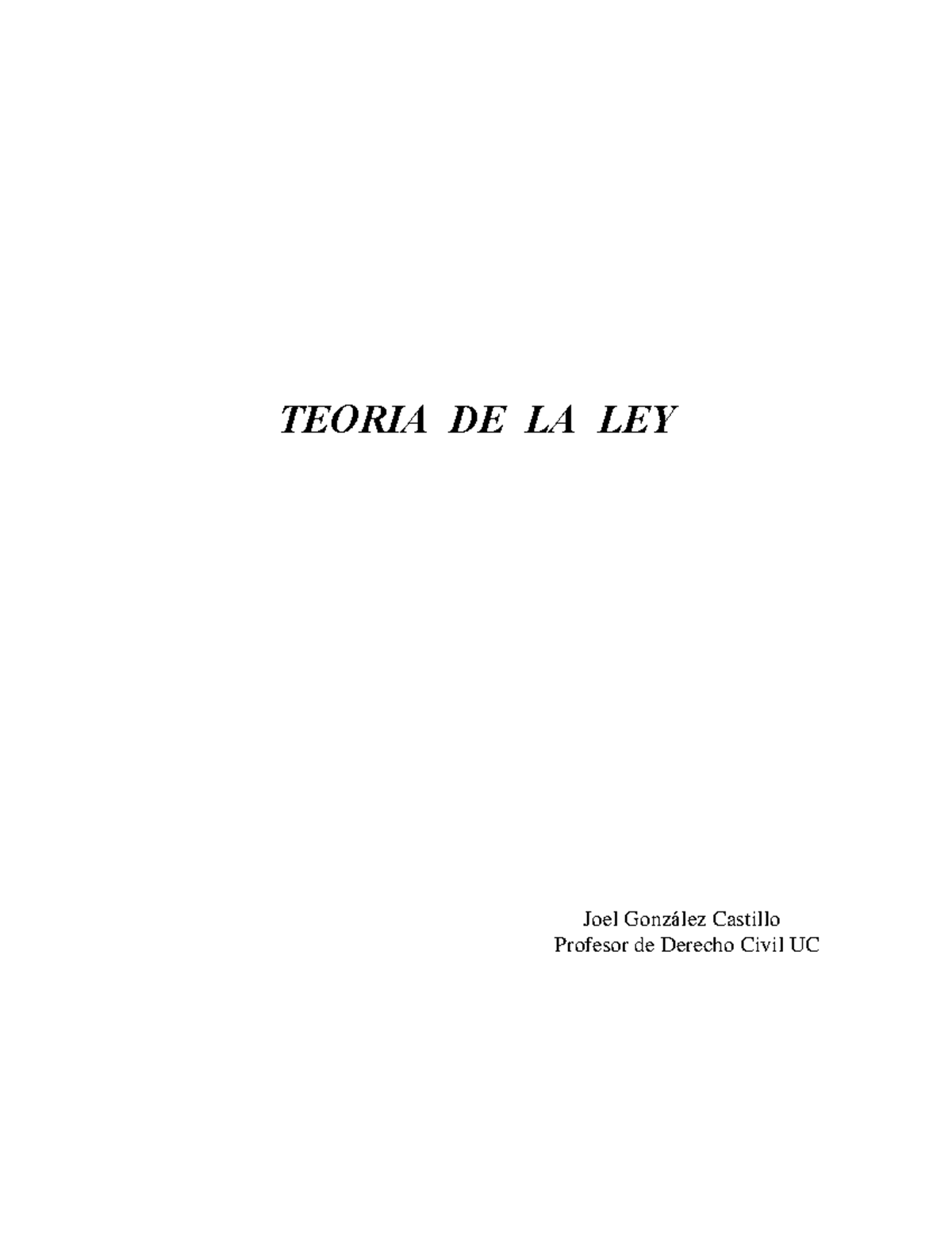 01 La Teoria de la Ley - Derecho Civil para estudiantes de la carrera ...