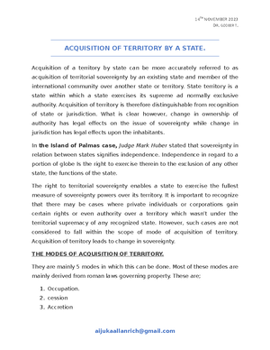 International Humanitarian Law Notes - I | P A G E CHAPTER TABLE OF ...