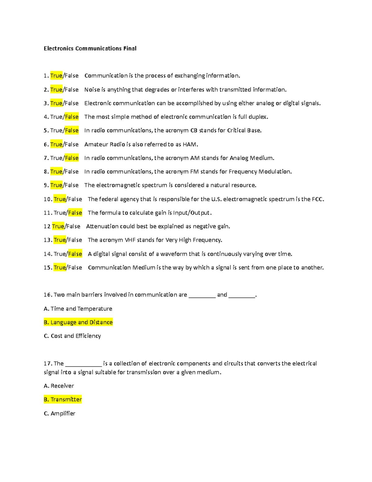 Electronics Communications Final - Electronics Communications Final ...