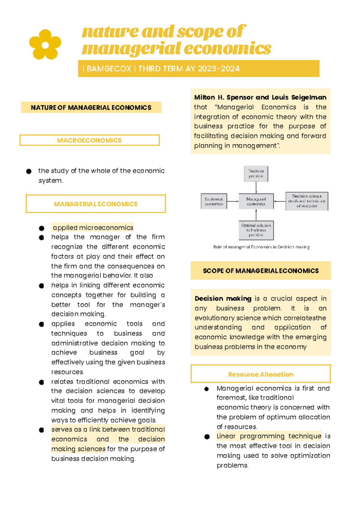 Nature and Scope of Managerial Economics - managerial economics ...