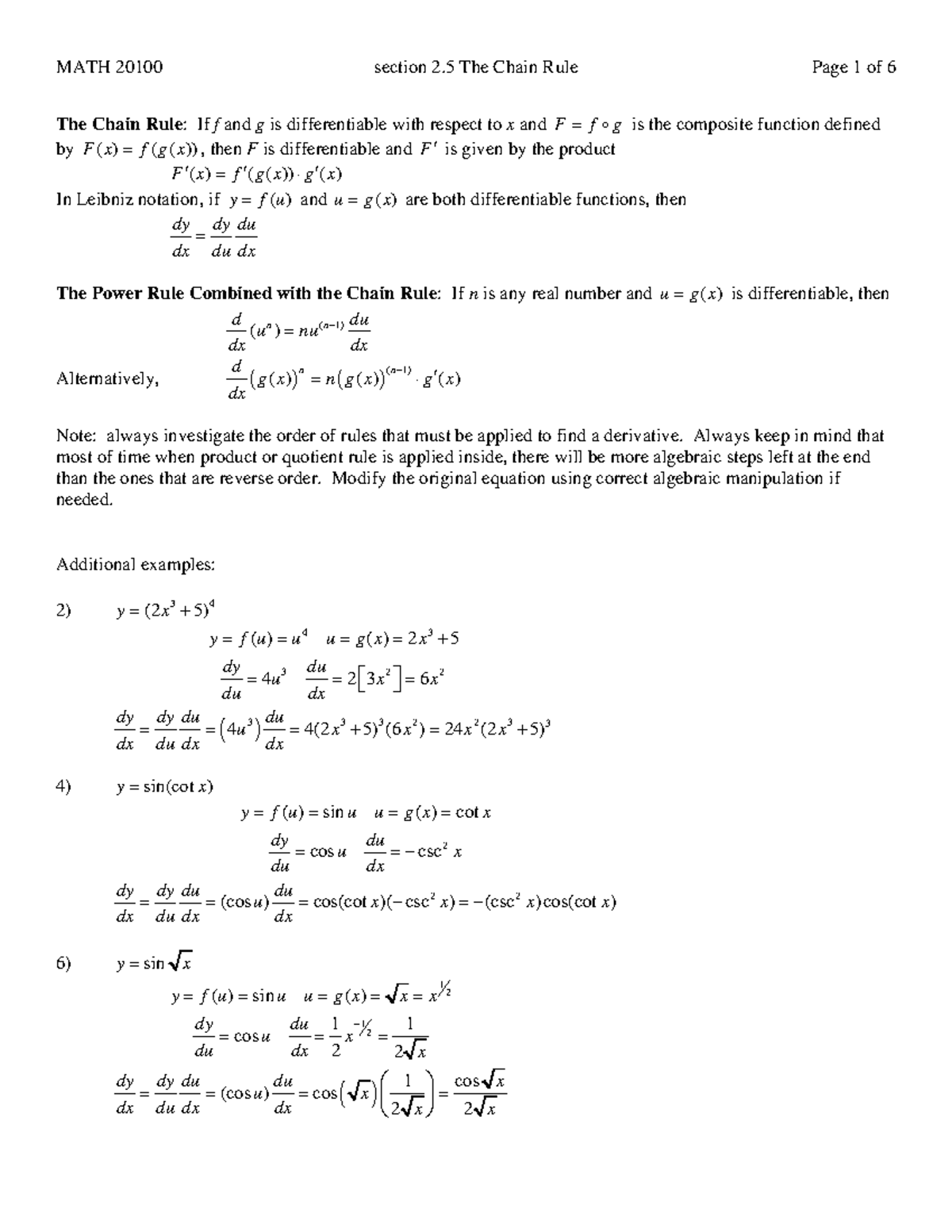 Ch2sec5-examples - Examples and Summary - MATH 20100 section 2 The ...