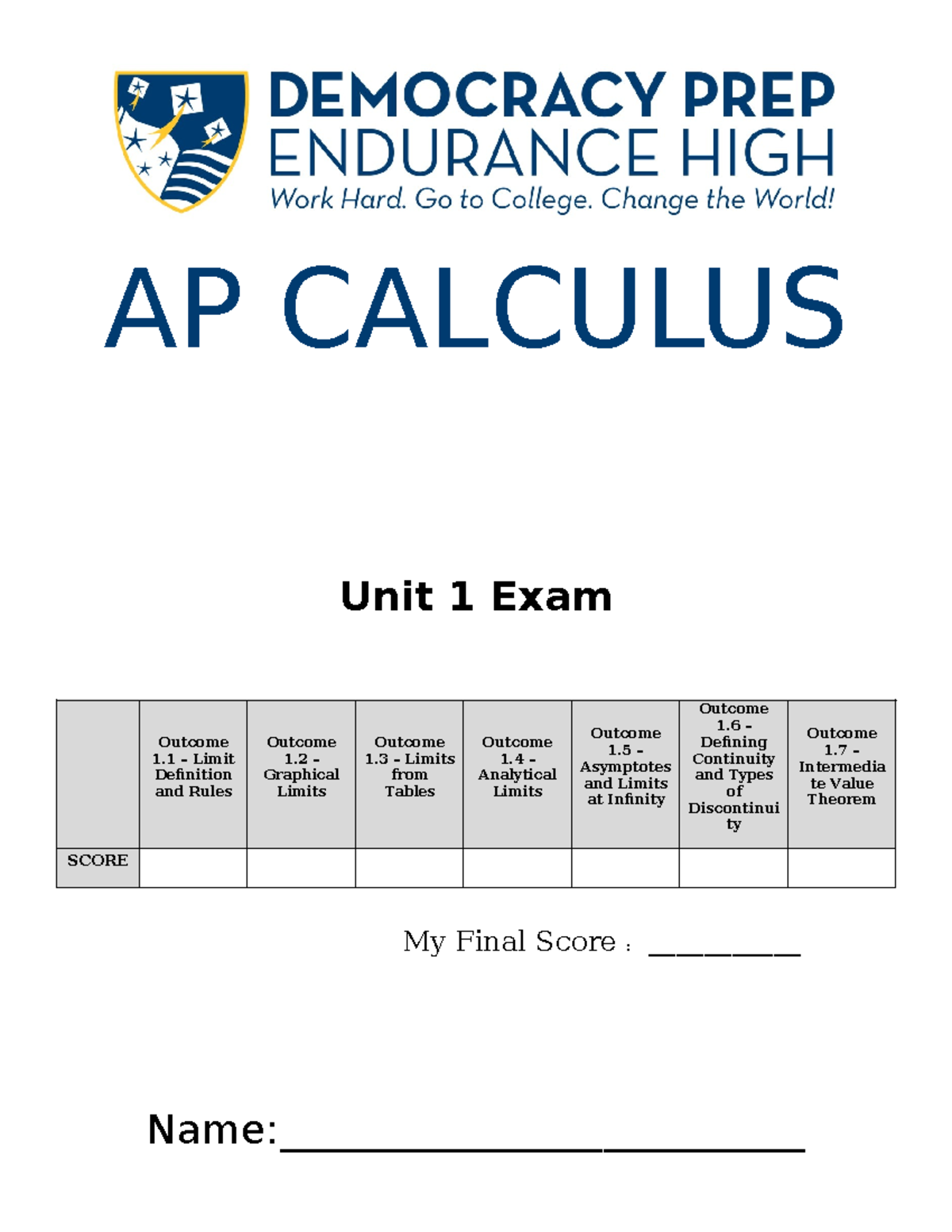 Ap Calculus Unit 1 Review - mzpufyq