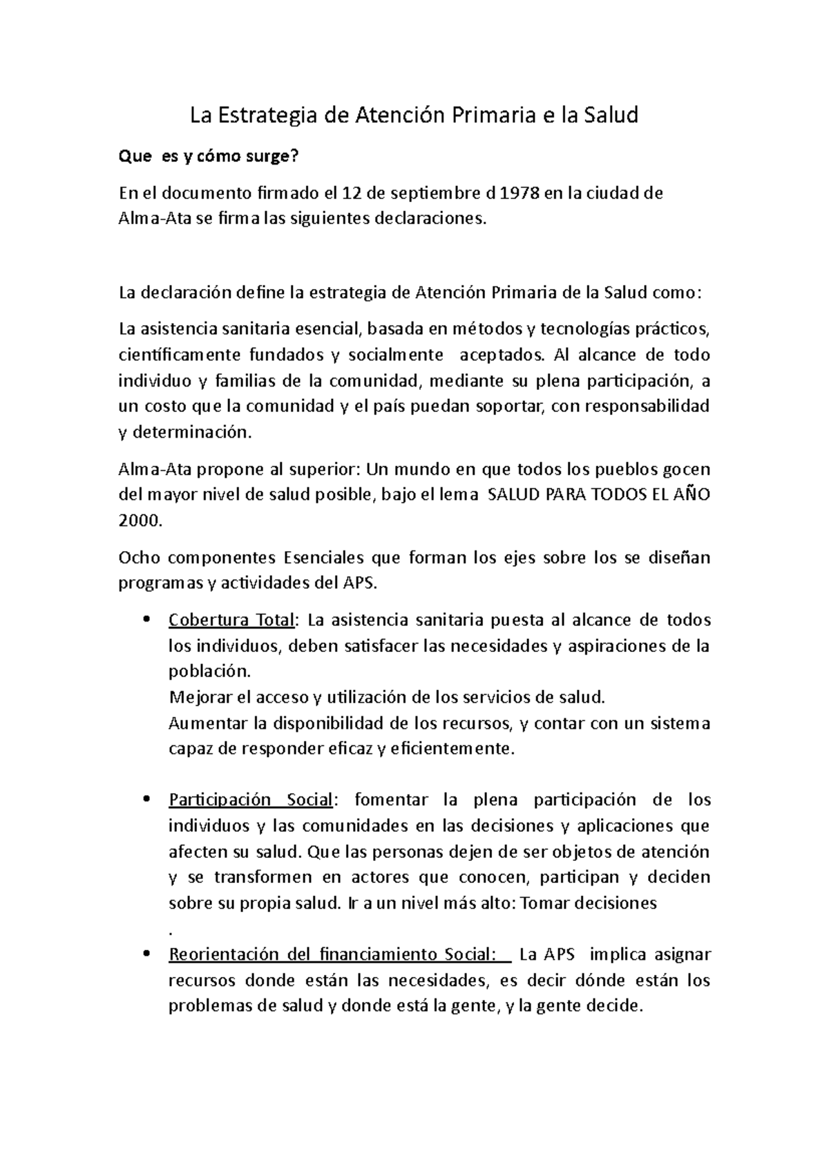 La Estrategia de Atención Primaria e la Salud de salud colectiva ...