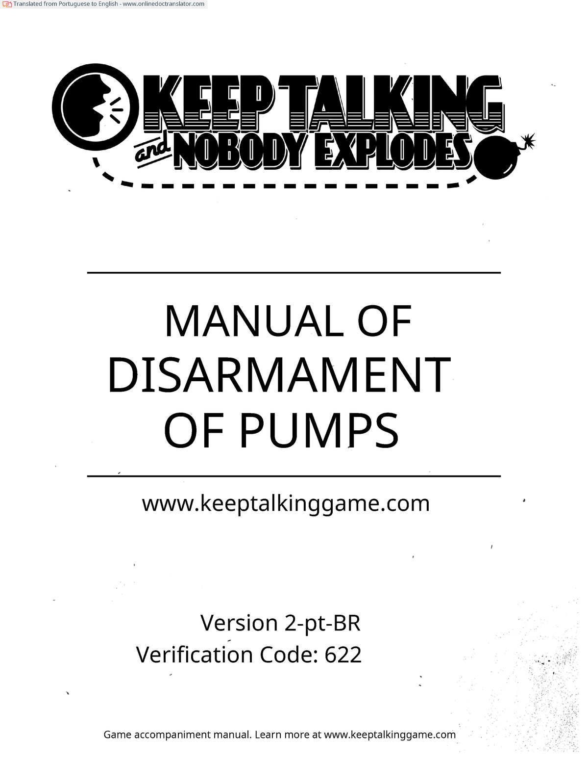 Keep Talking And Nobody Explodes-Bomb Defusal Manual-v2-pt-BR.pt.en - MANUAL  OF DISARMAMENT OF PUMPS - Studocu