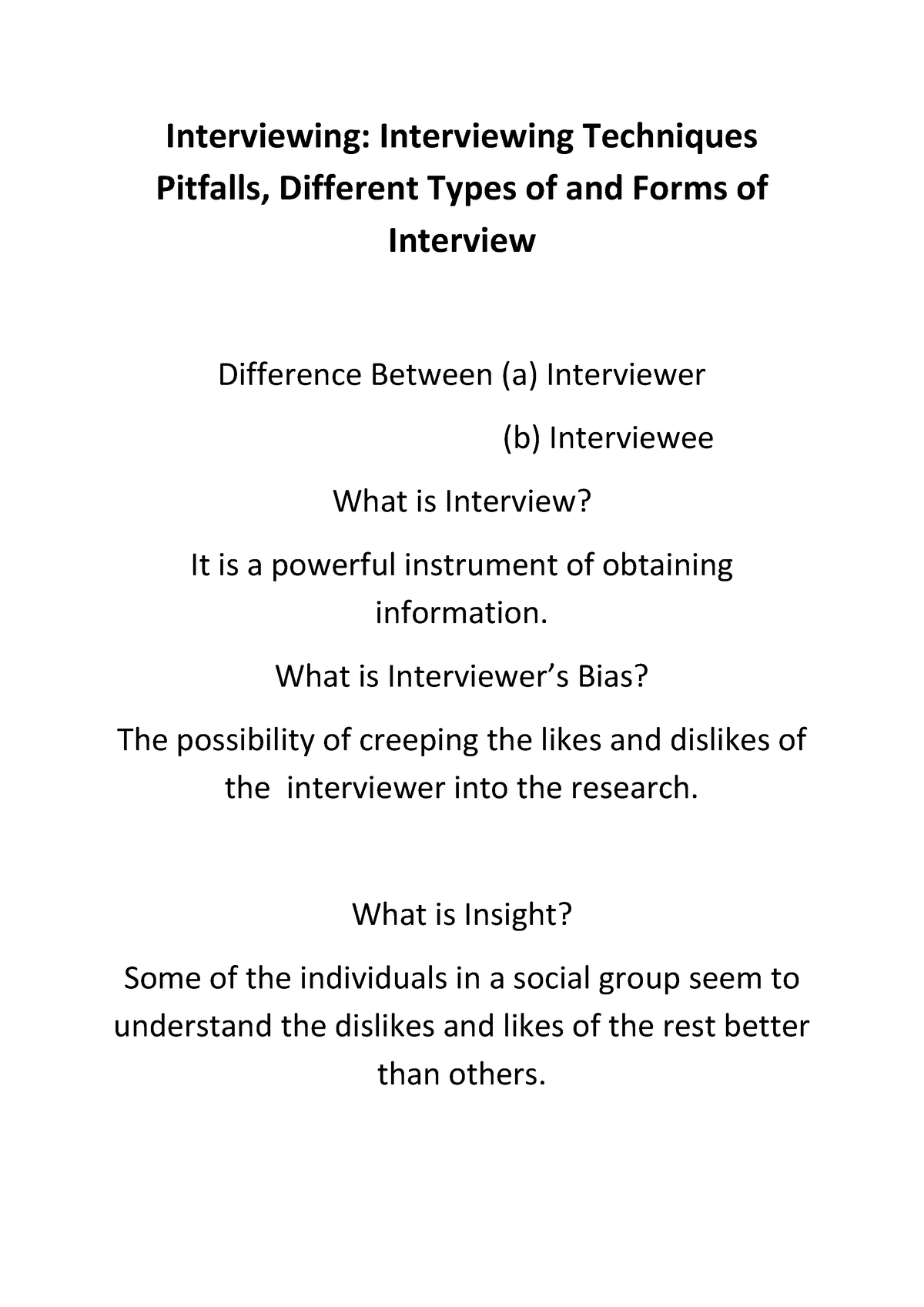 interview techniques pitfalls in research