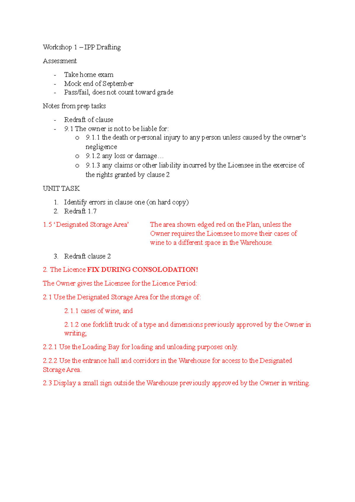 Workshop 1 - Drafting - Workshop 1 – IPP Drafting Assessment - Take ...